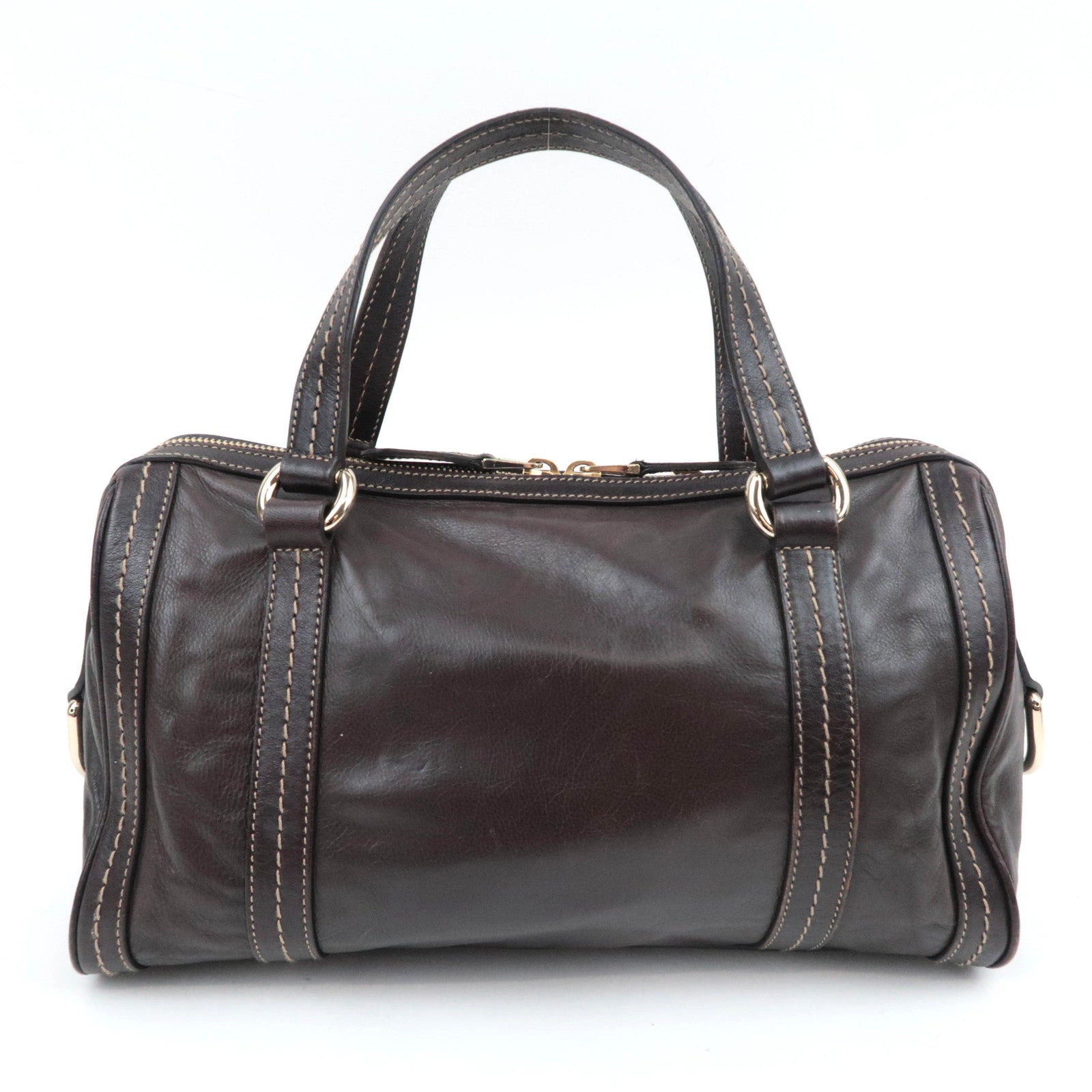 GUCCI Duchessa Leather Handbag Brown 181487