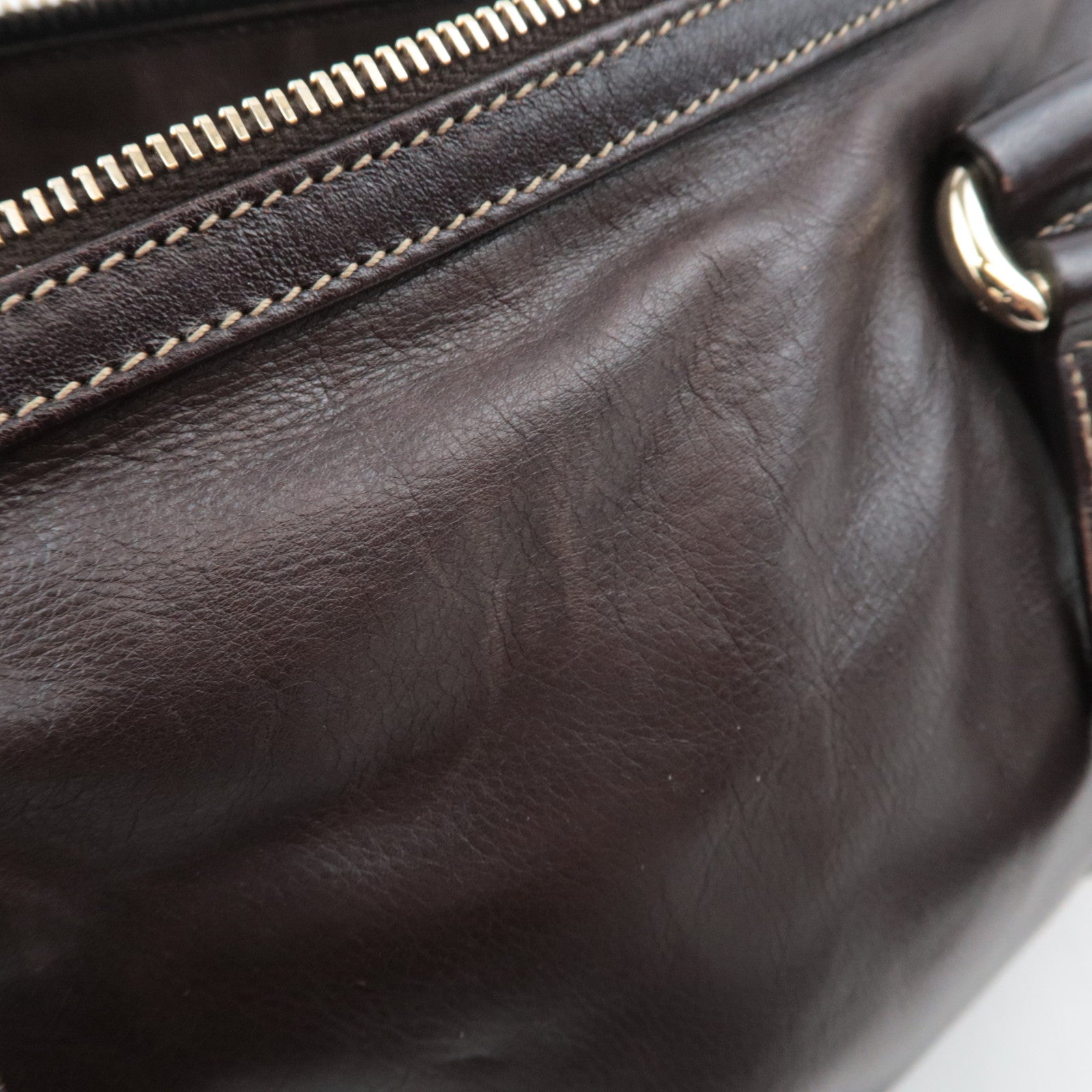 GUCCI Duchessa Leather Handbag Brown 181487