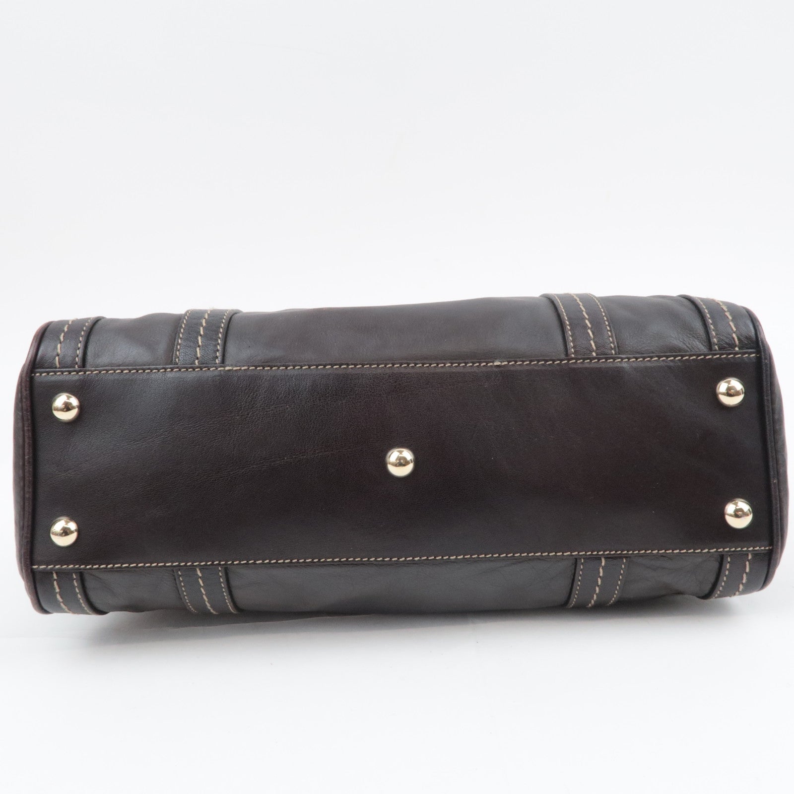 GUCCI Duchessa Leather Handbag Brown 181487