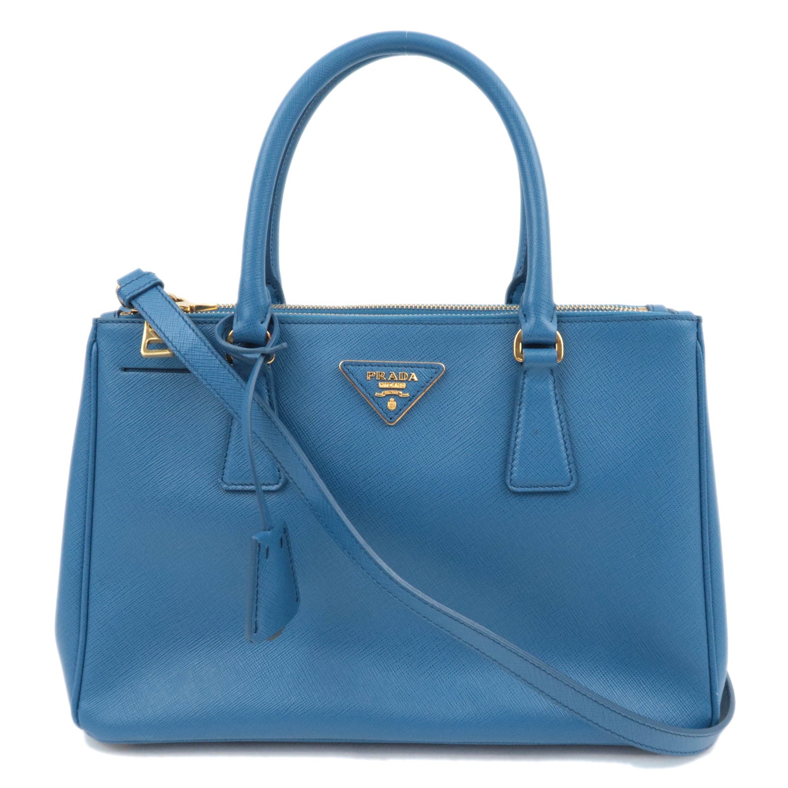 PRADA Galleria Saffiano 2Way Leather Handbag Blue89933