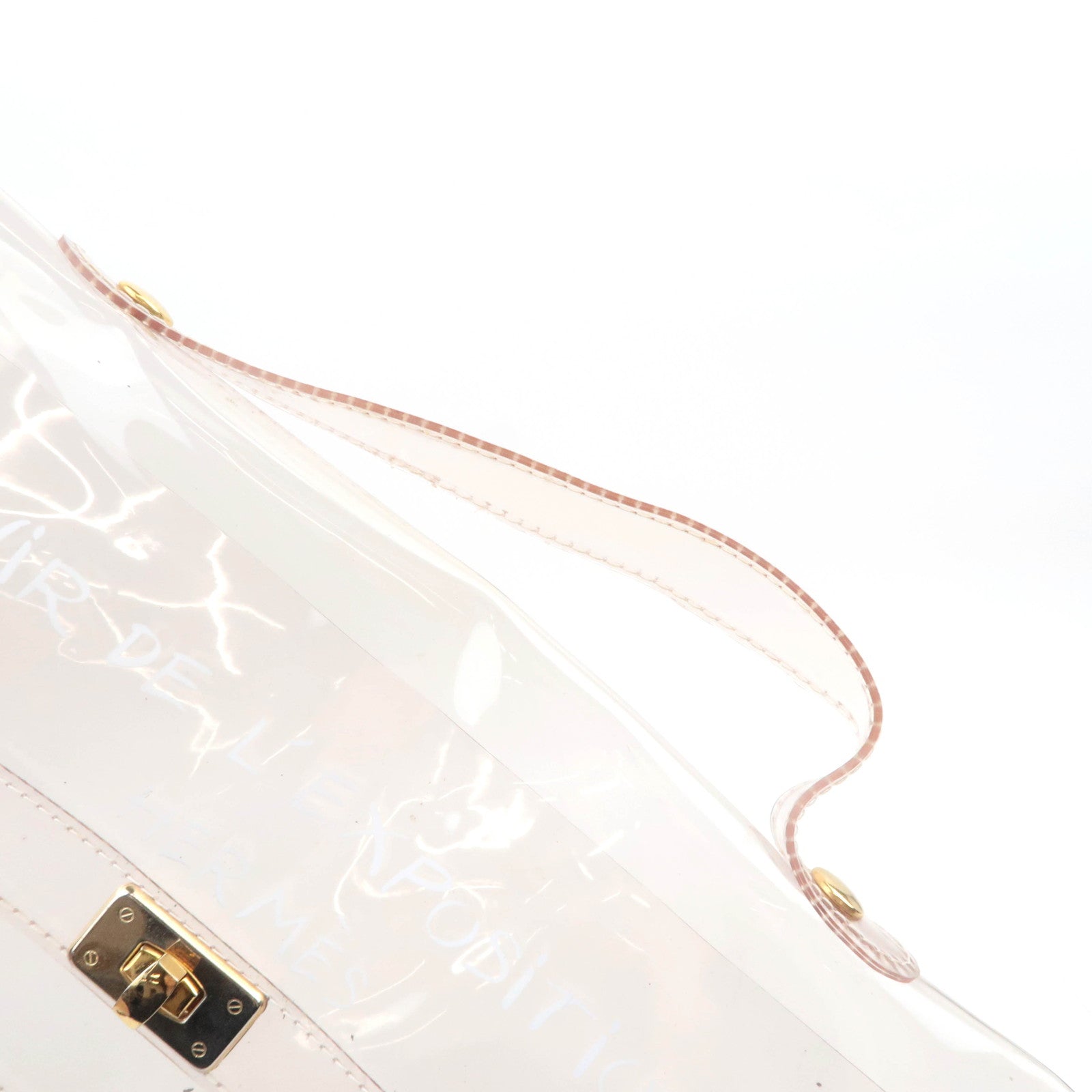 HERMES Vinyl Kelly Handbag Clear