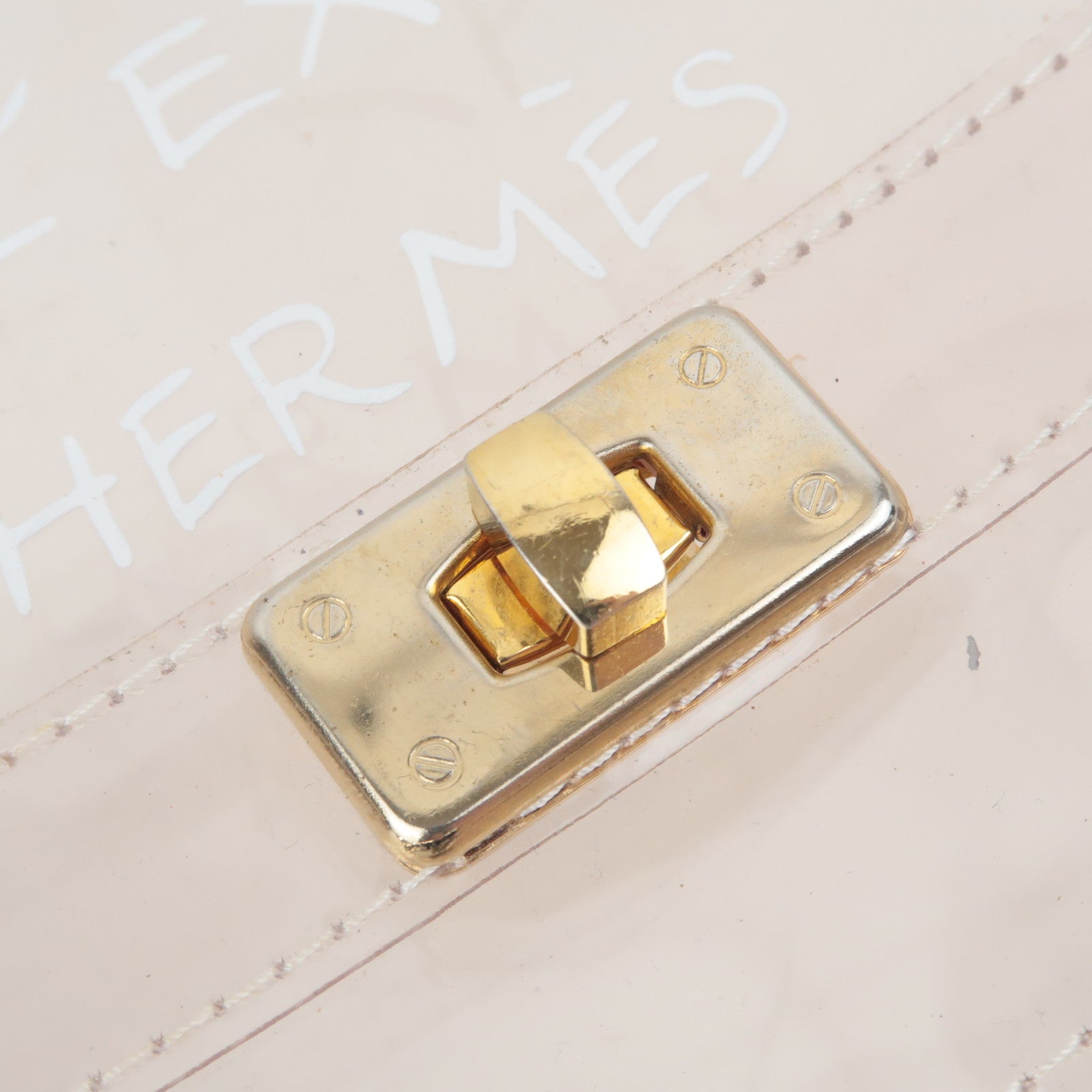 HERMES Vinyl Kelly Handbag Clear
