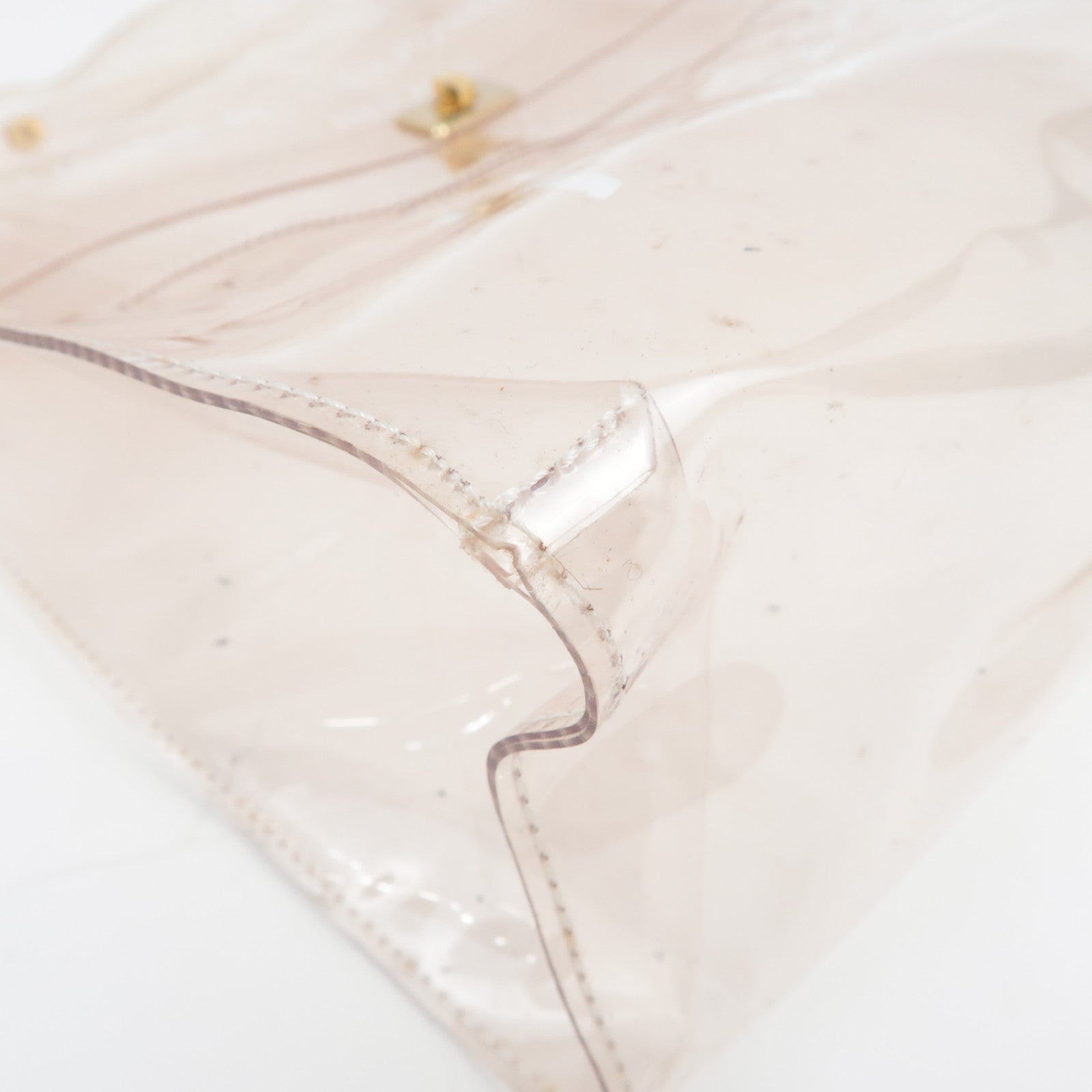 HERMES Vinyl Kelly Handbag Clear