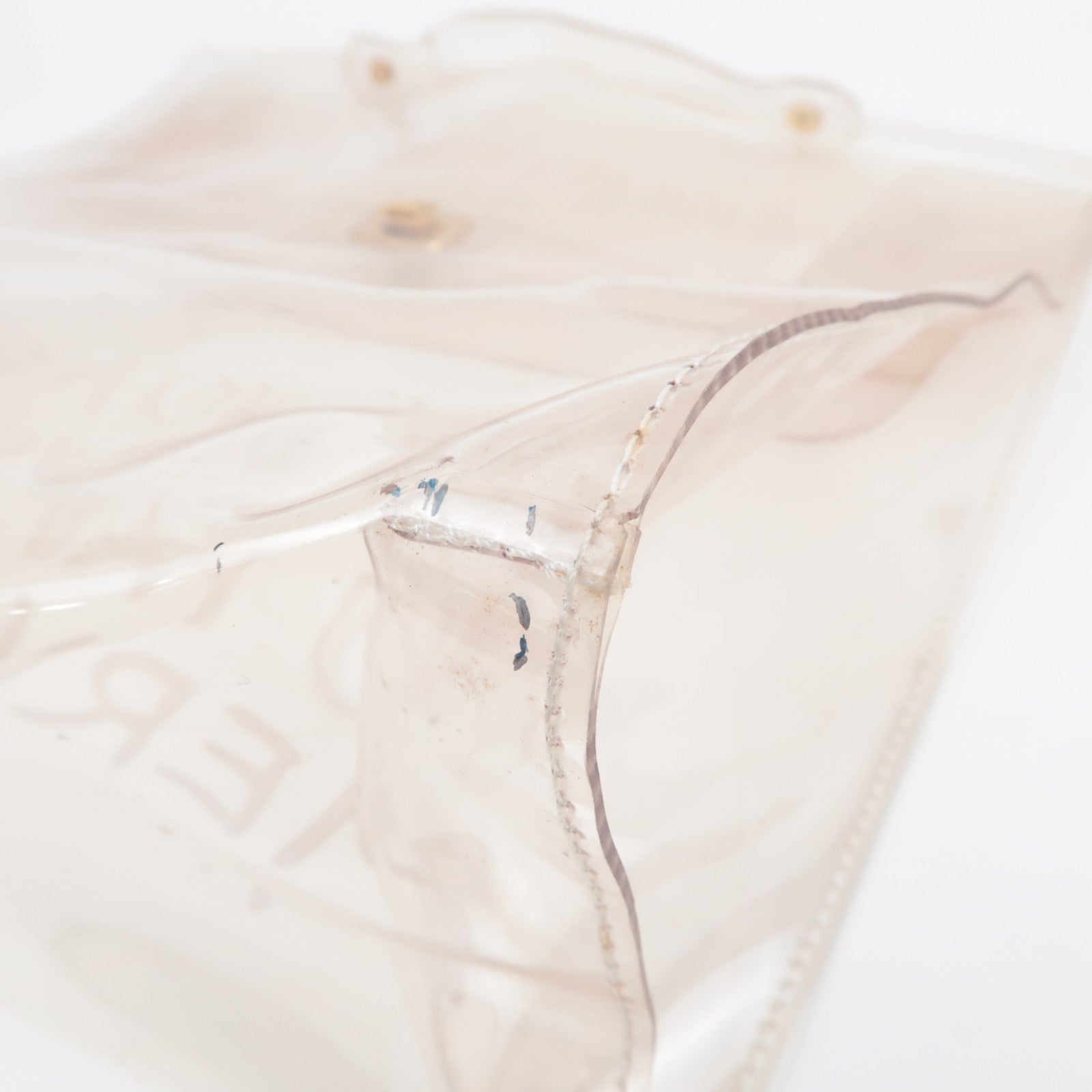 HERMES Vinyl Kelly Handbag Clear