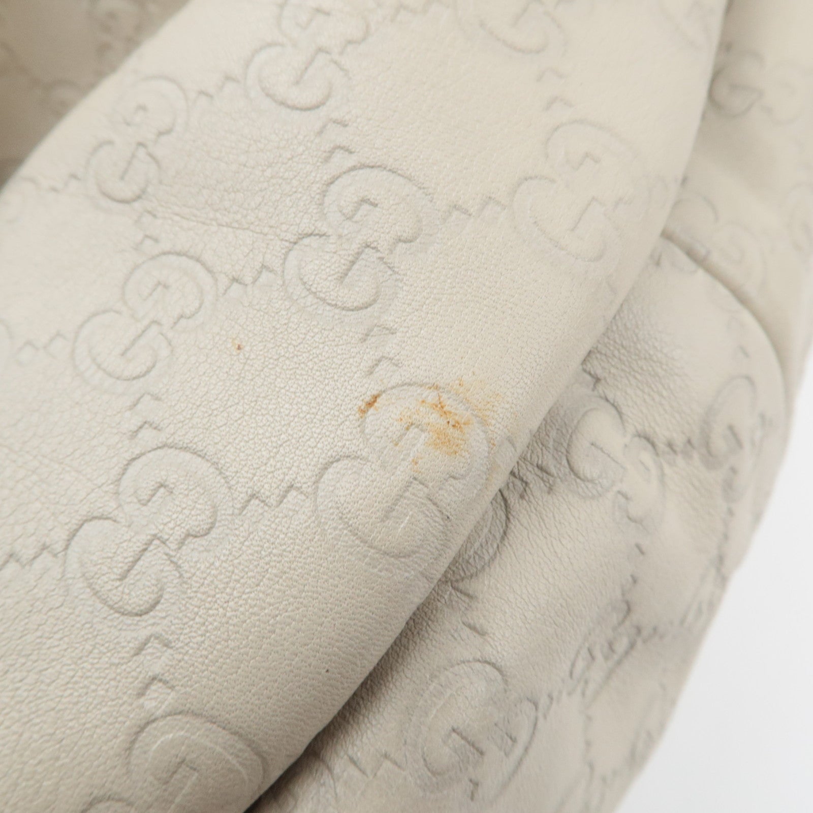 GUCCI Abbey Guccissima Leather Tote Bag Ivory 130736