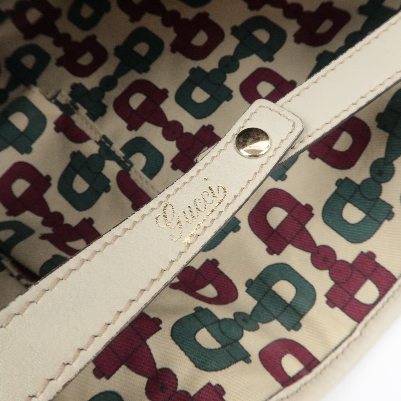 GUCCI Abbey Guccissima Leather Tote Bag Ivory 130736