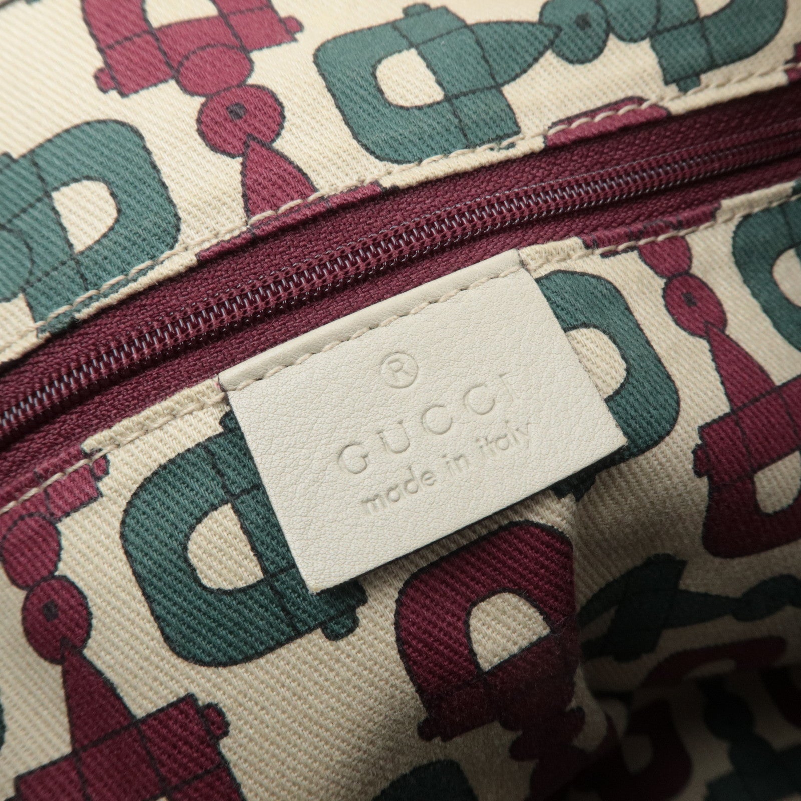 GUCCI Abbey Guccissima Leather Tote Bag Ivory 130736
