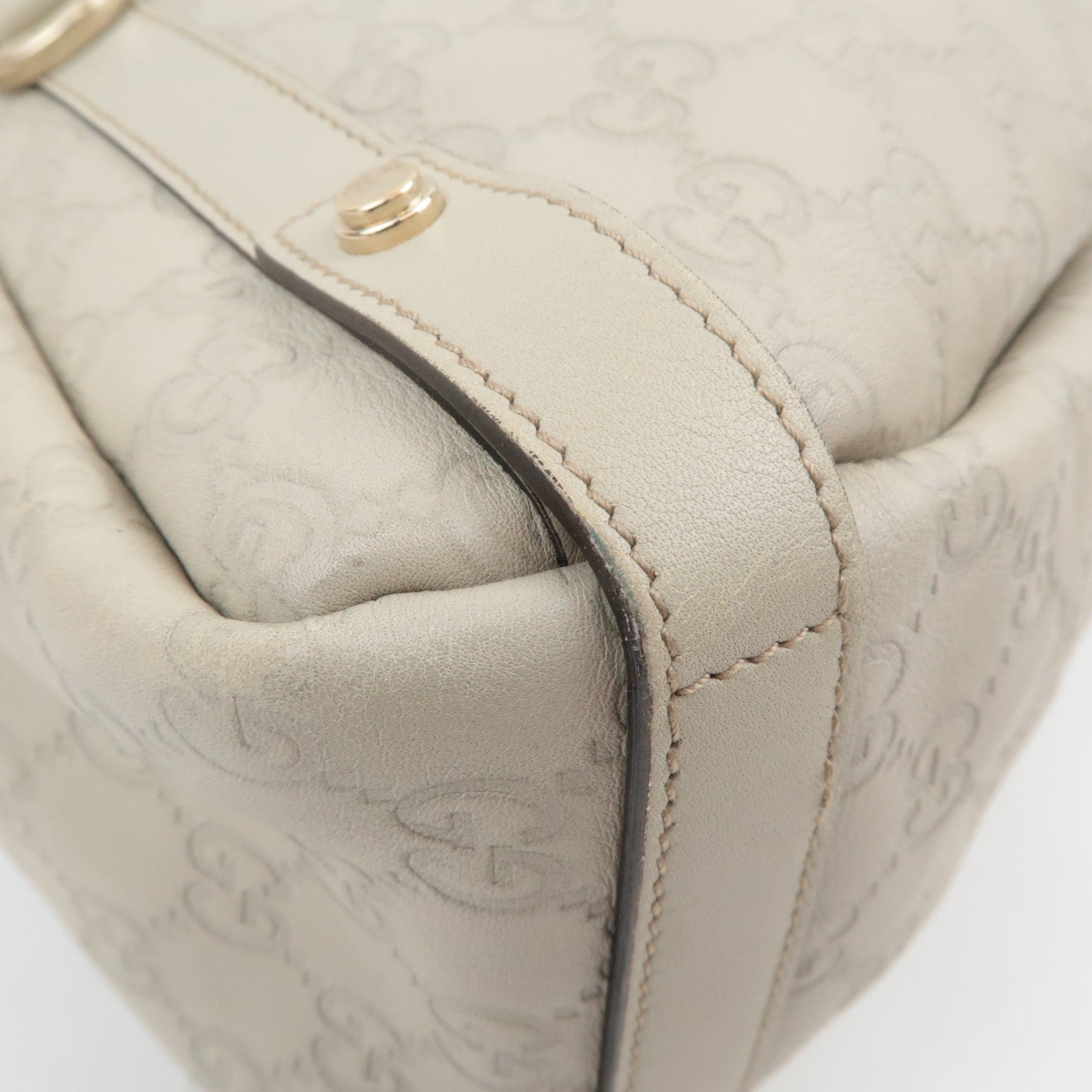 GUCCI Abbey Guccissima Leather Tote Bag Ivory 130736