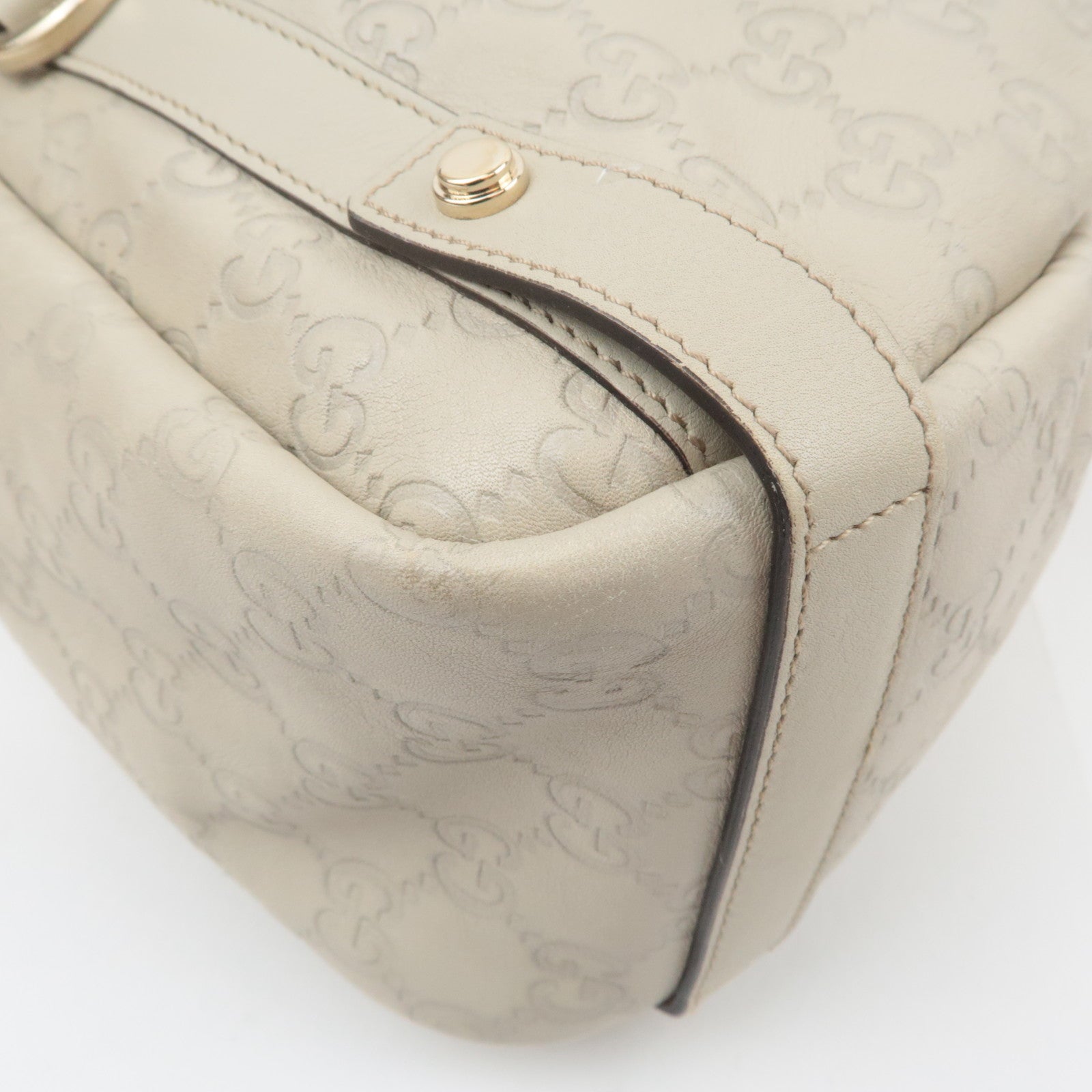 GUCCI Abbey Guccissima Leather Tote Bag Ivory 130736