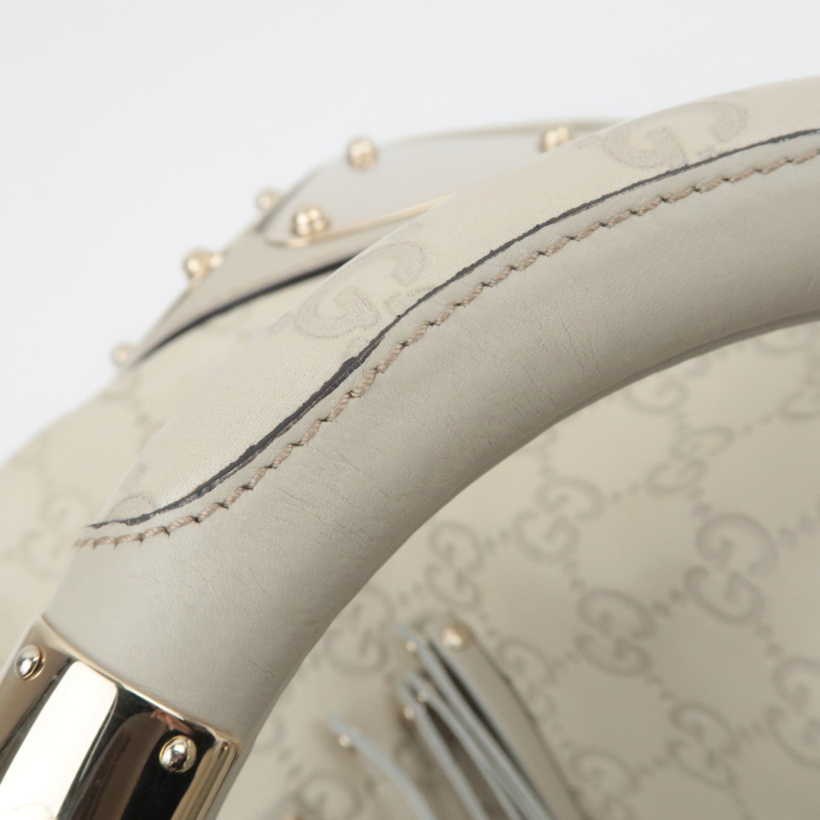 GUCCI Indy Bamboo Tassel Guccissima Leather 2Way Shoulder Bag Ivory 177139