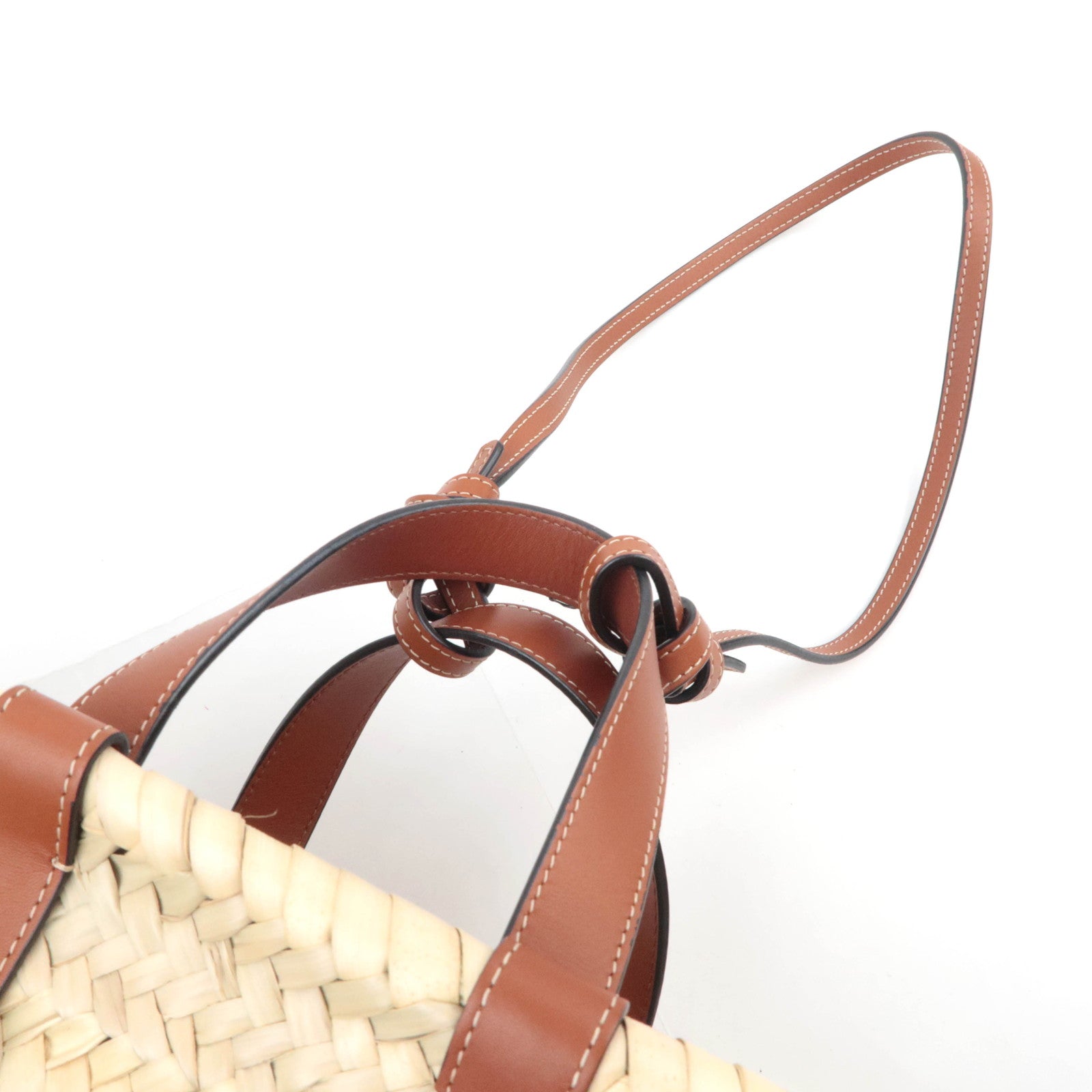 CELINE Triomphe Classic Panier 2Way Raffia Basket Bag Brown