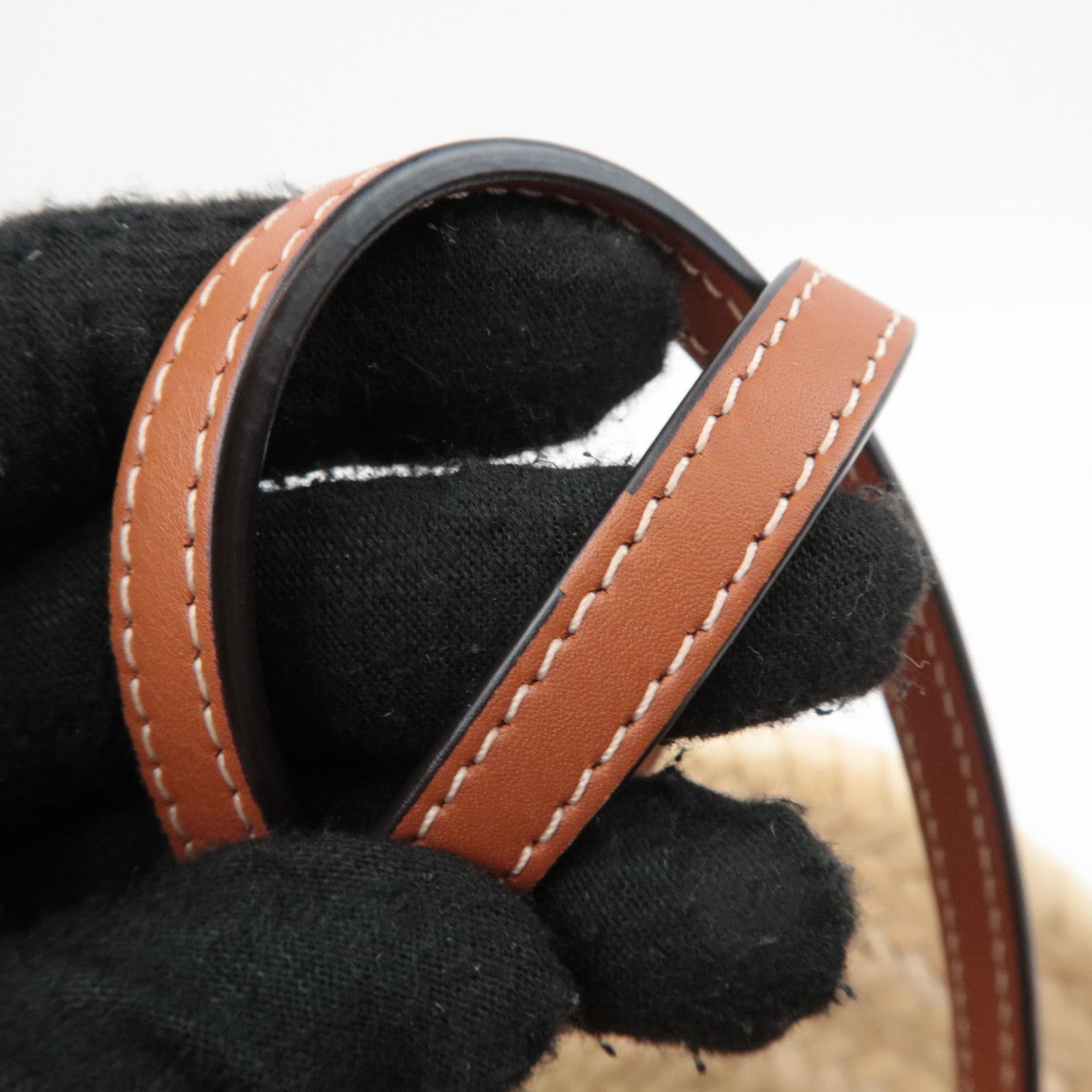 CELINE Triomphe Classic Panier 2Way Raffia Basket Bag Brown