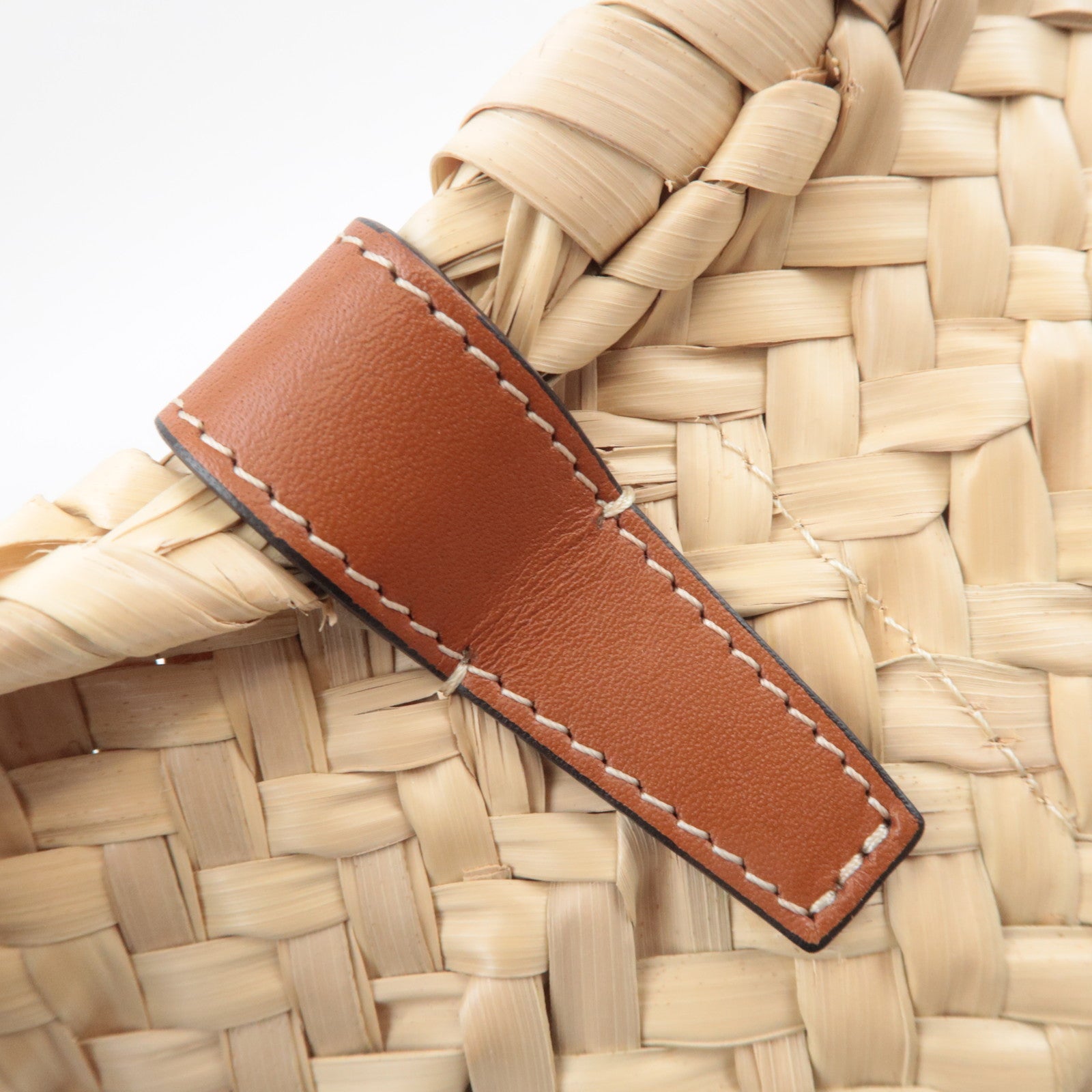 CELINE Triomphe Classic Panier 2Way Raffia Basket Bag Brown