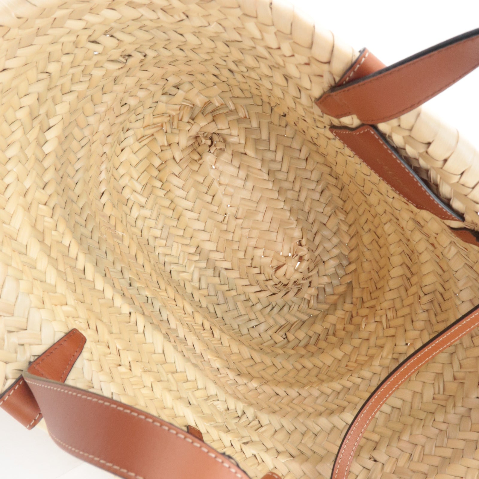 CELINE Triomphe Classic Panier 2Way Raffia Basket Bag Brown