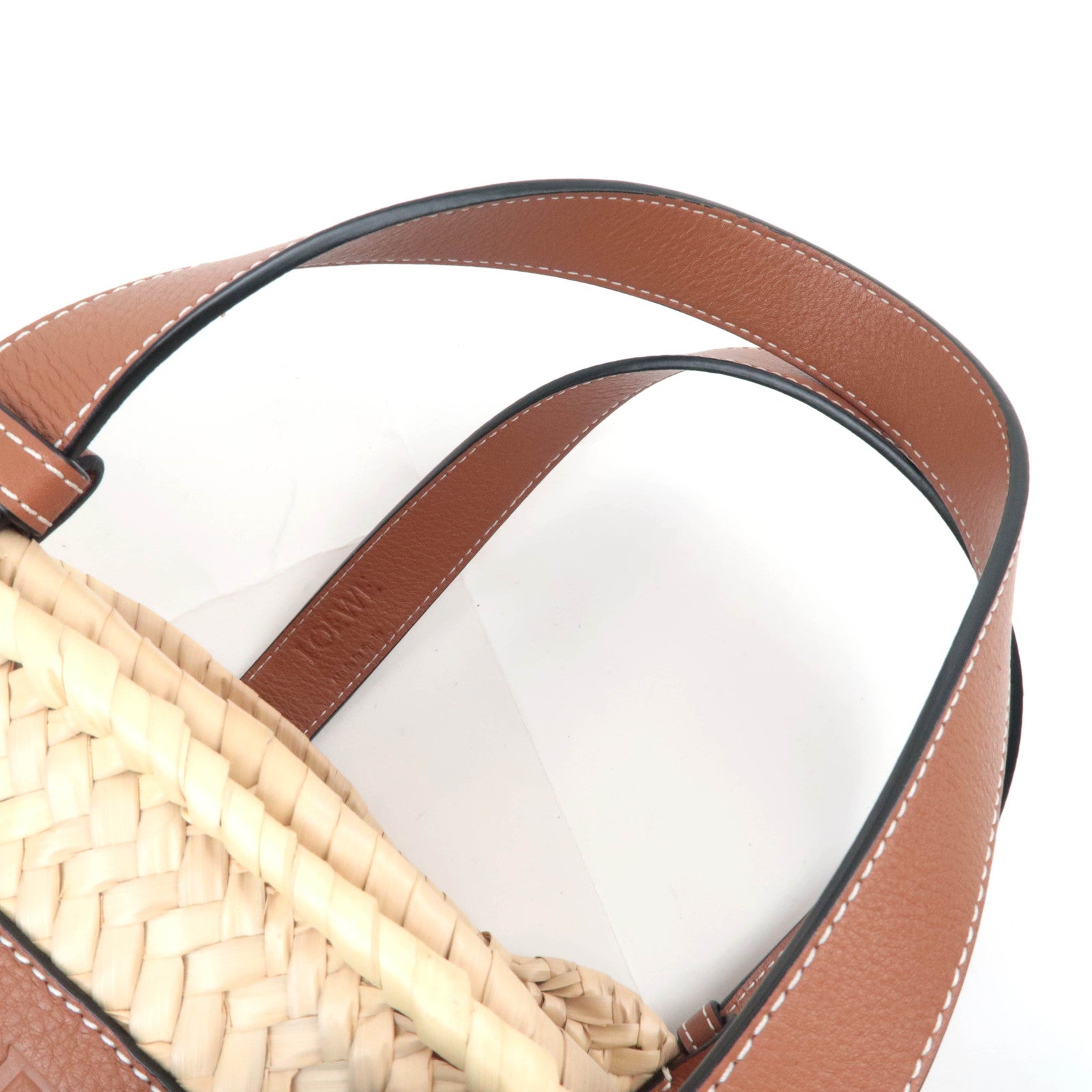 LOEWE Raffia Basket Bag Small Tan