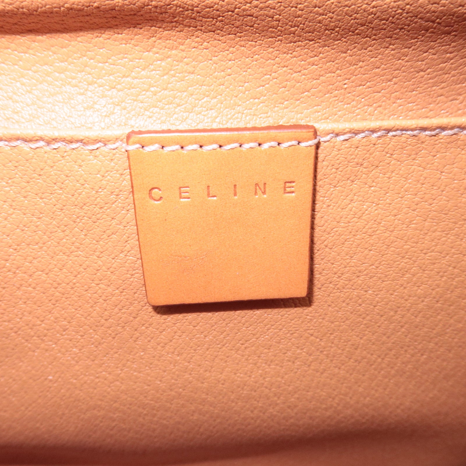 CELINE Macadam PVC Leather Cosmetic Pouch Brown