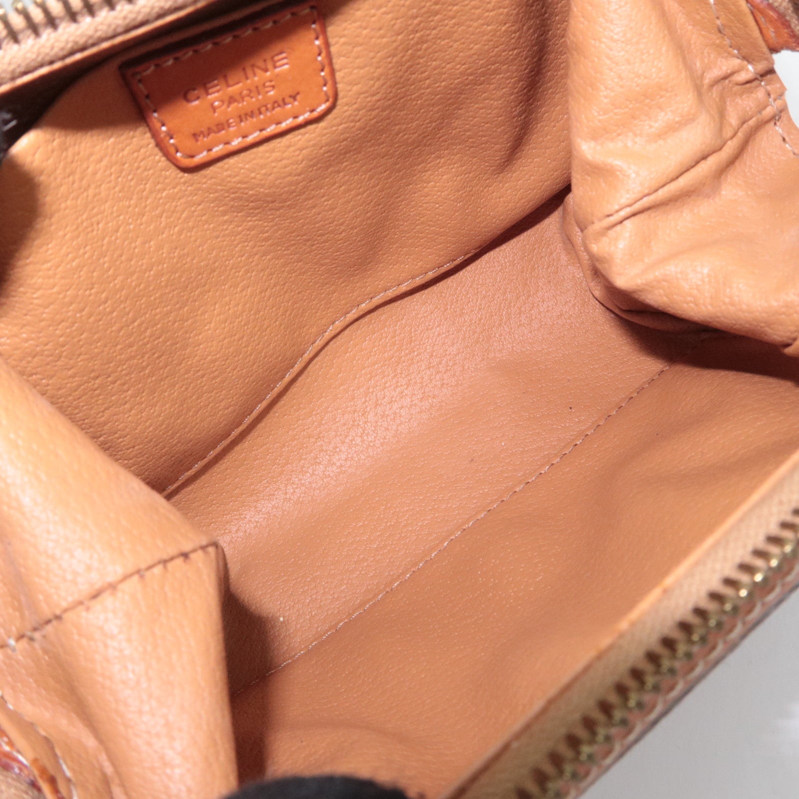 CELINE Macadam PVC Leather Pouch Brown