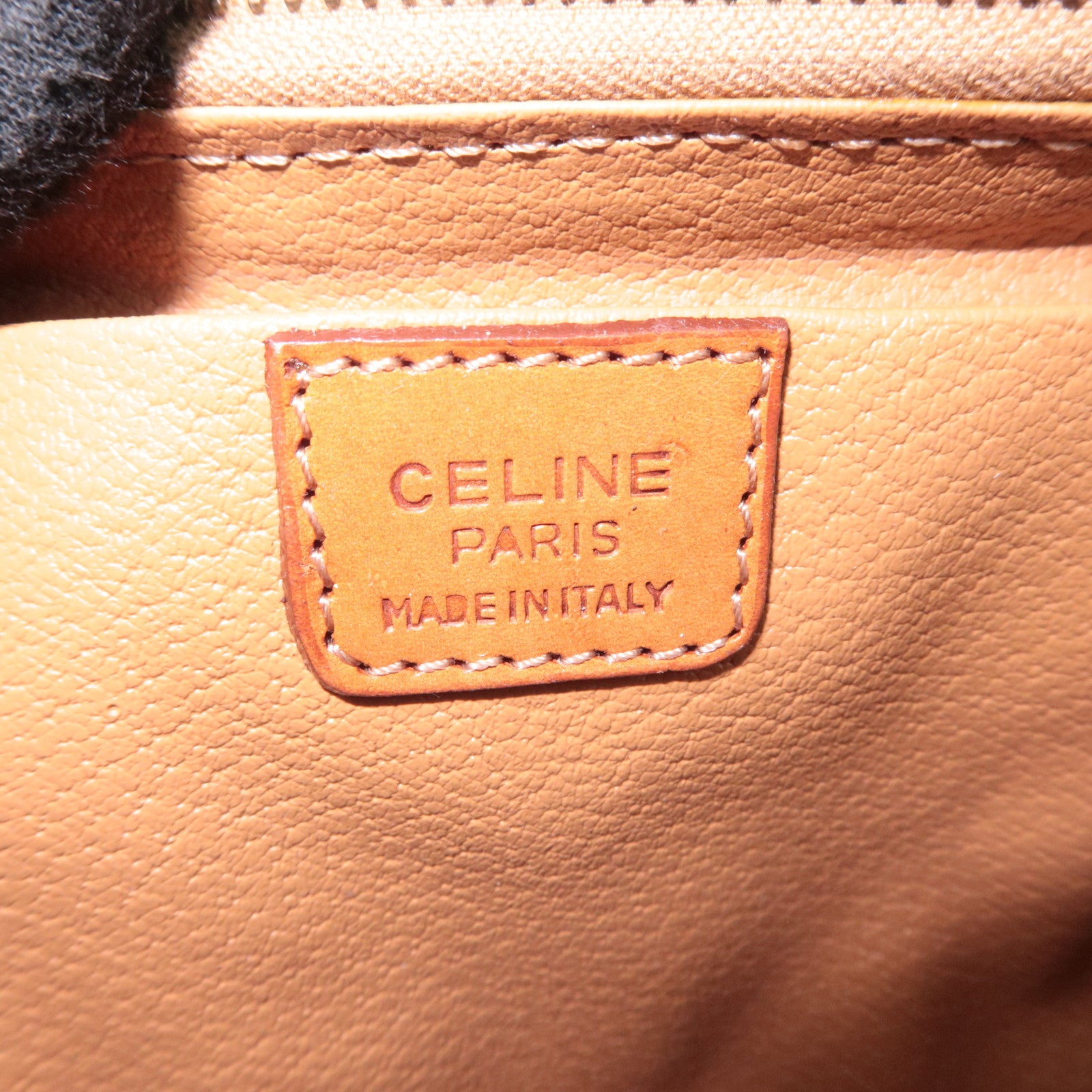 CELINE Macadam PVC Leather Pouch Brown