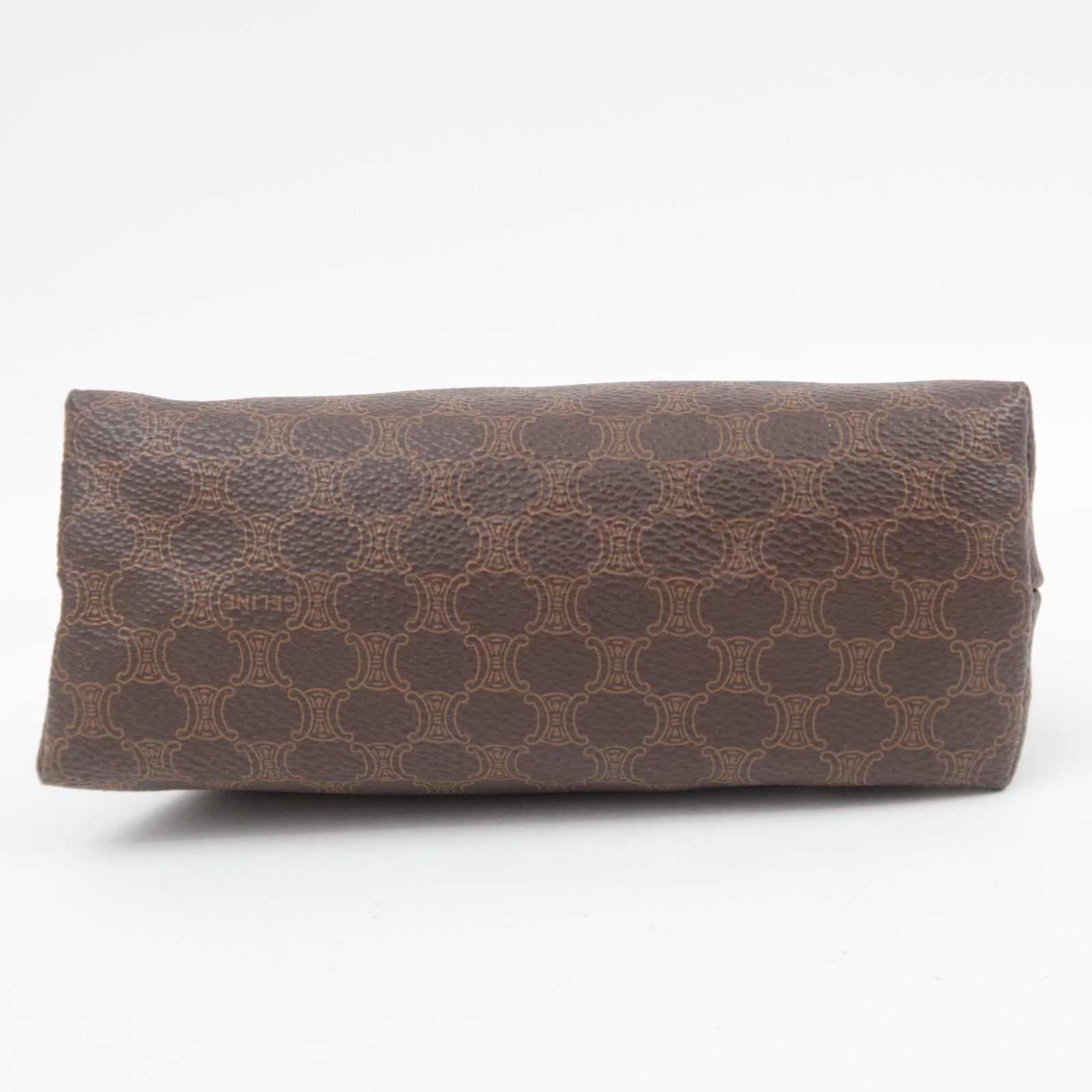 CELINE Macadam PVC Leather Pouch Brown