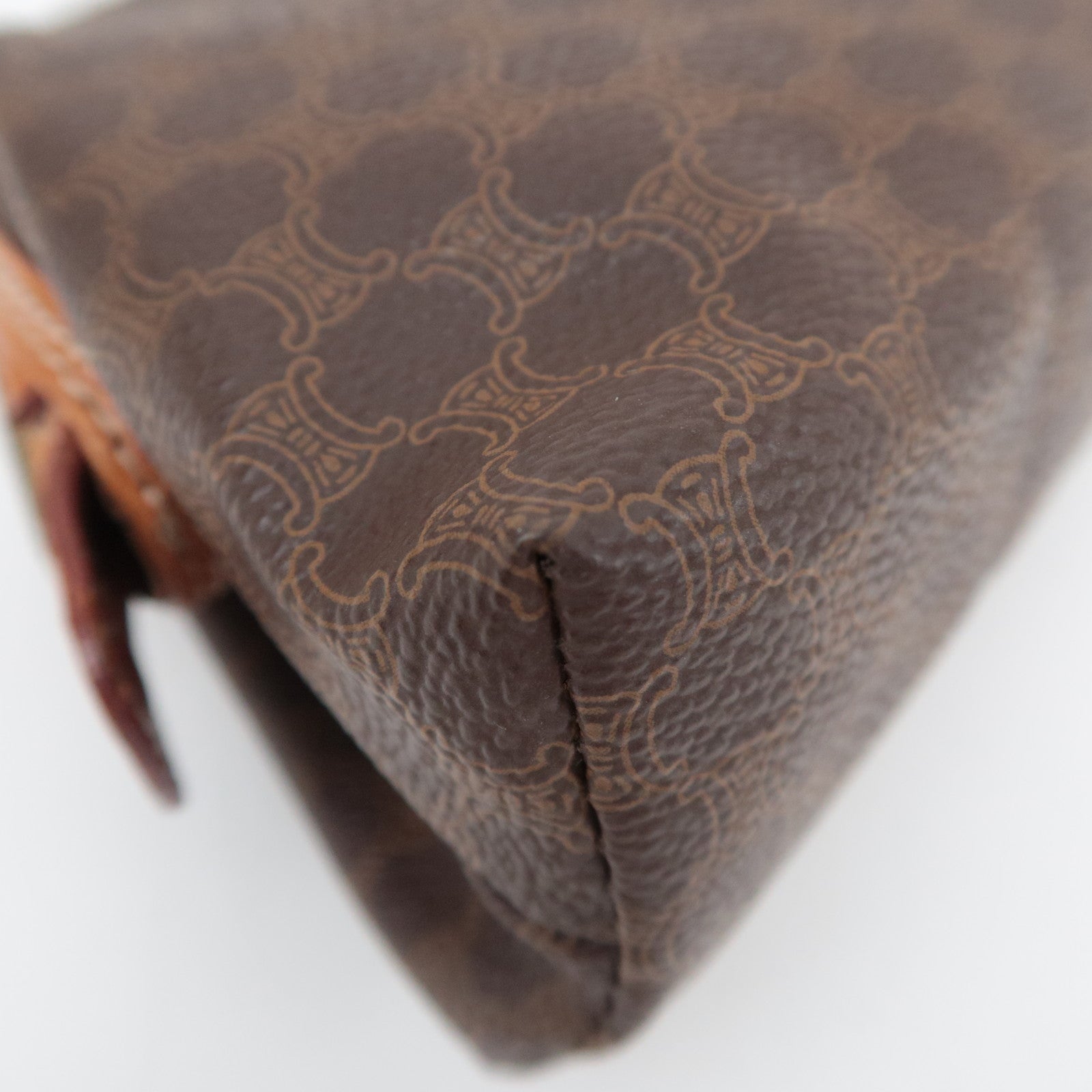CELINE Macadam PVC Leather Pouch Brown