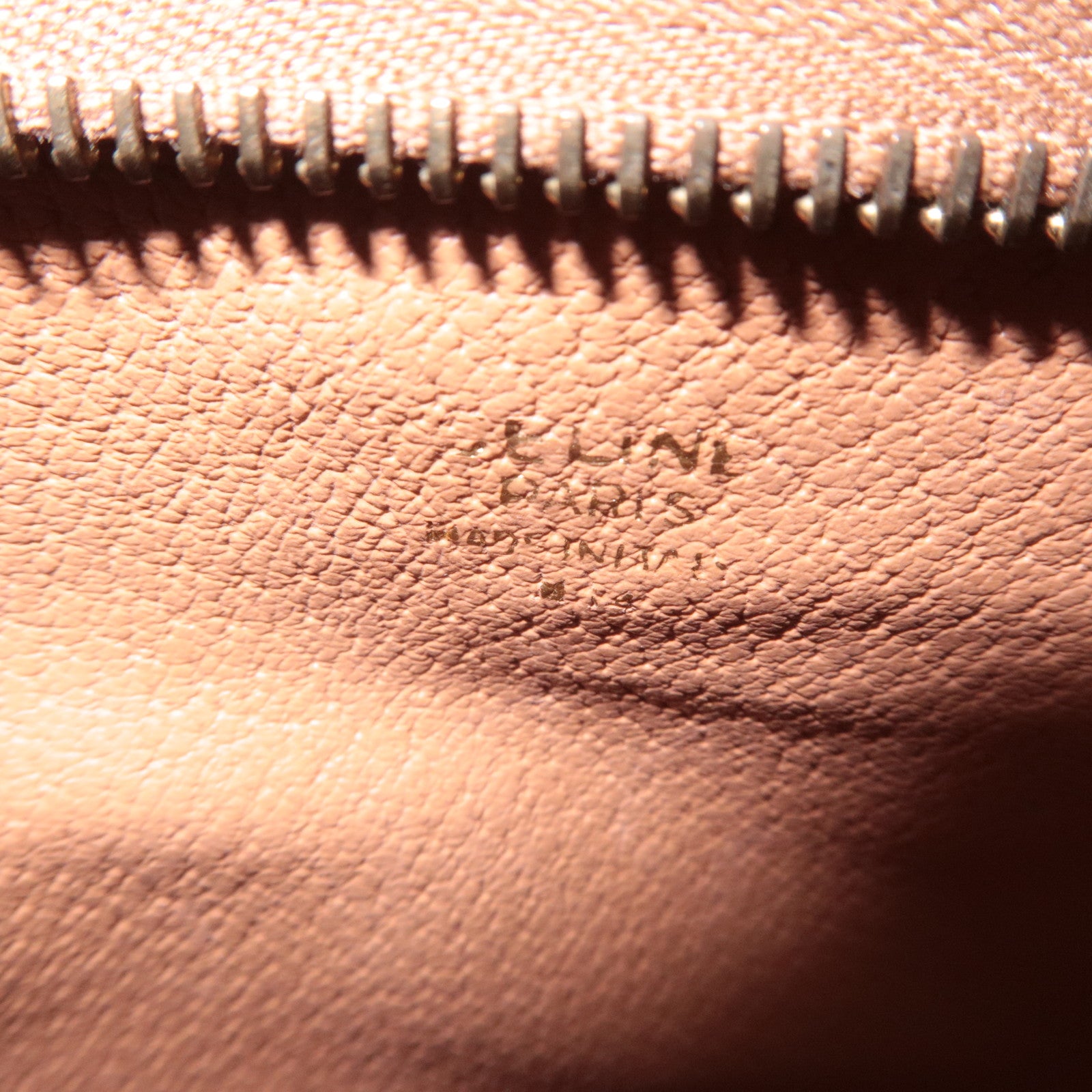 CELINE Macadam PVC Leather Clutch Bag Brown