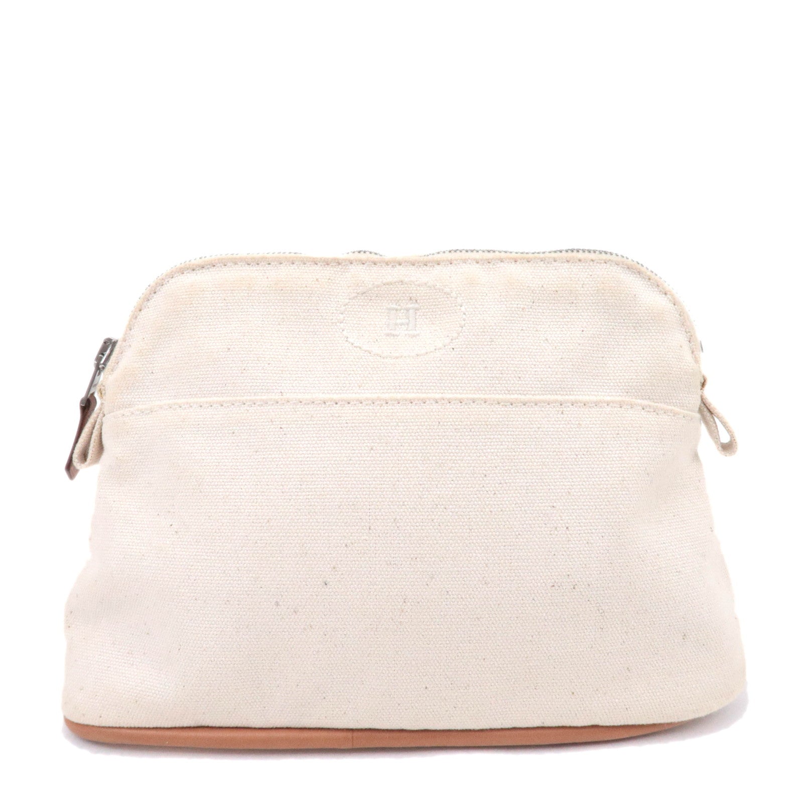 HERMES Bolide Pouch Mini 20 Canvas Leather Ivory89993