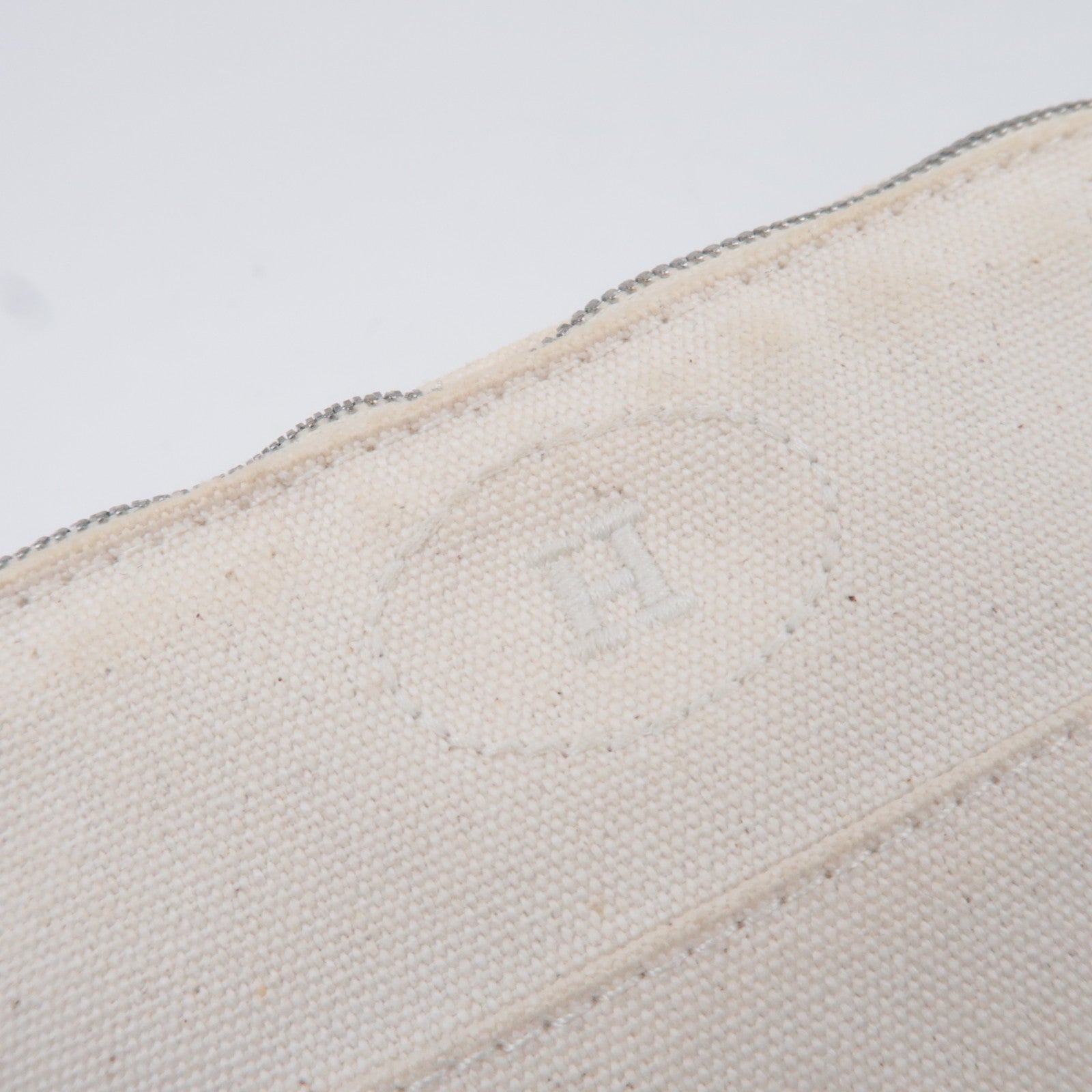 HERMES Bolide Pouch Mini 20 Canvas Leather Ivory