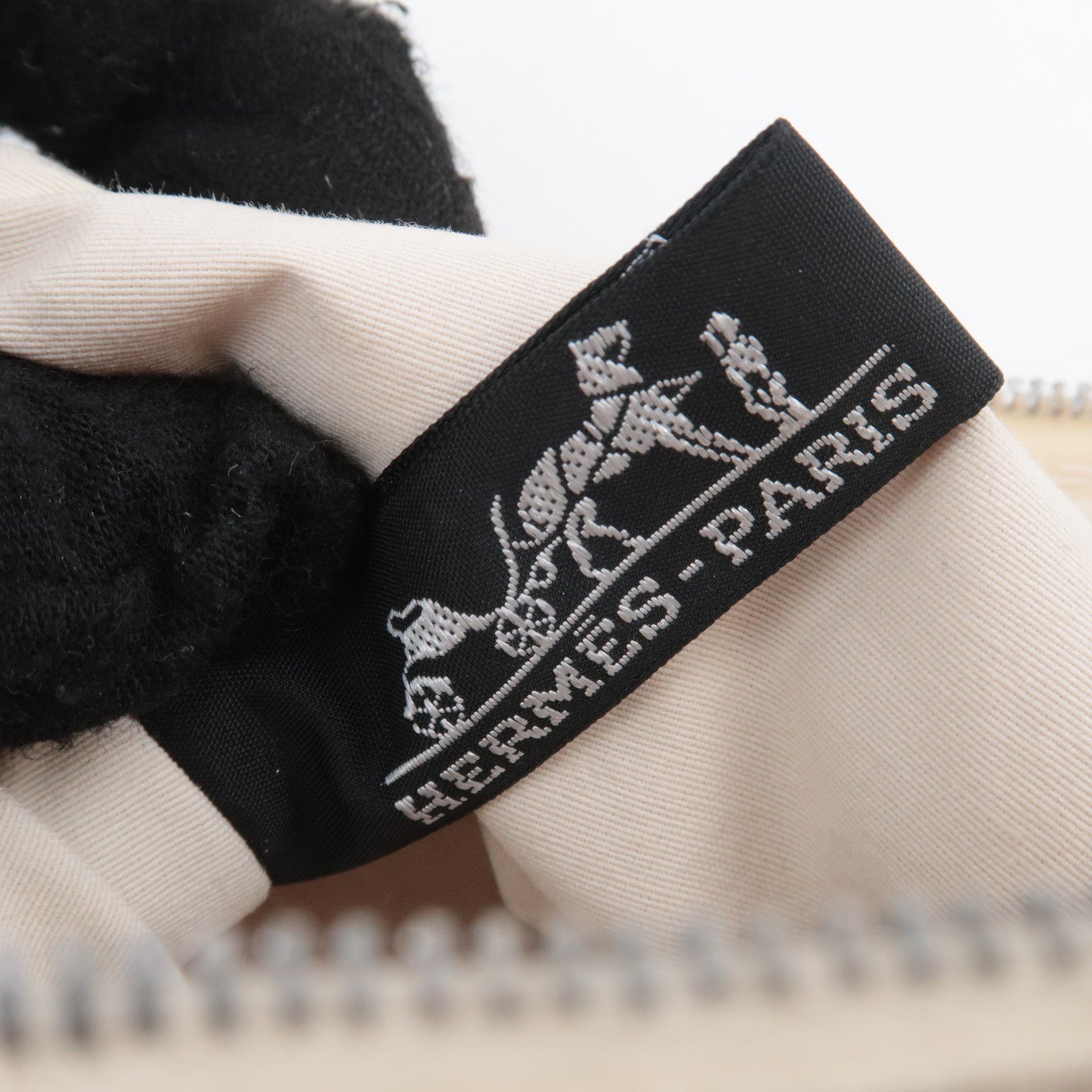 HERMES Bolide Pouch Mini 20 Canvas Leather Ivory
