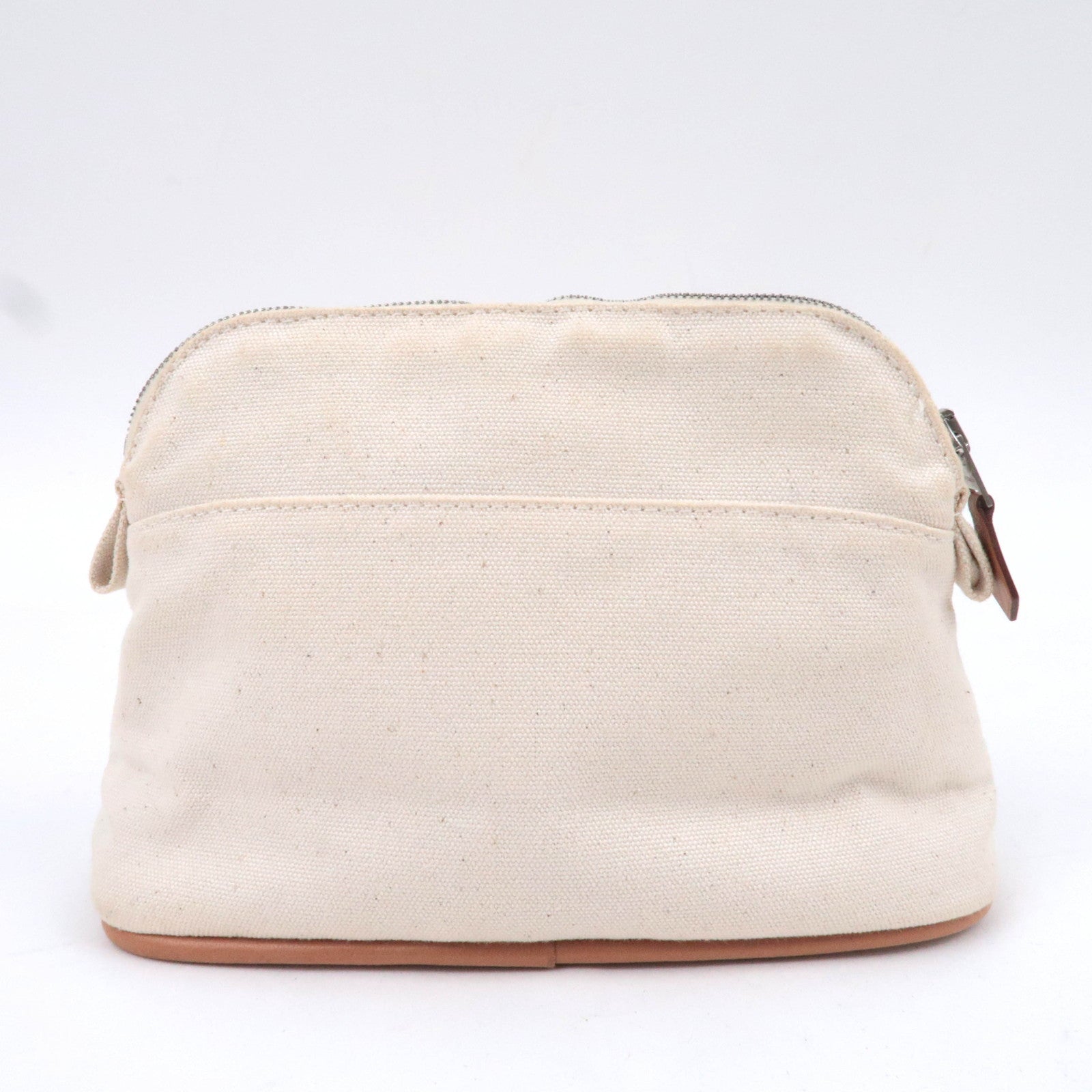 HERMES Bolide Pouch Mini 20 Canvas Leather Ivory