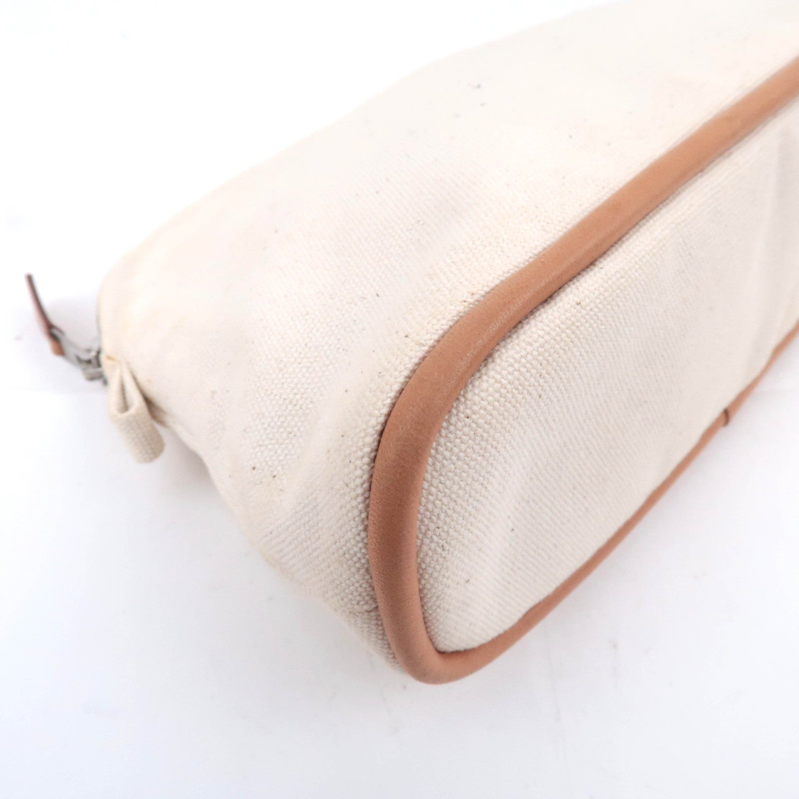 HERMES Bolide Pouch Mini 20 Canvas Leather Ivory