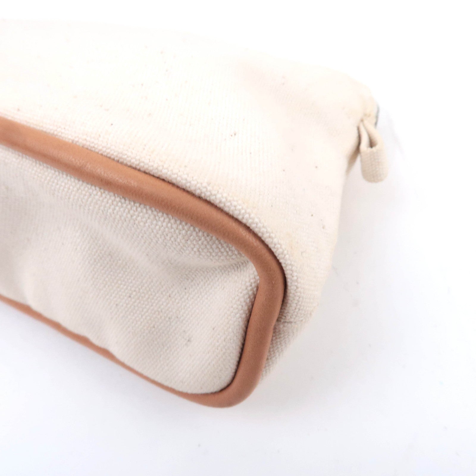 HERMES Bolide Pouch Mini 20 Canvas Leather Ivory