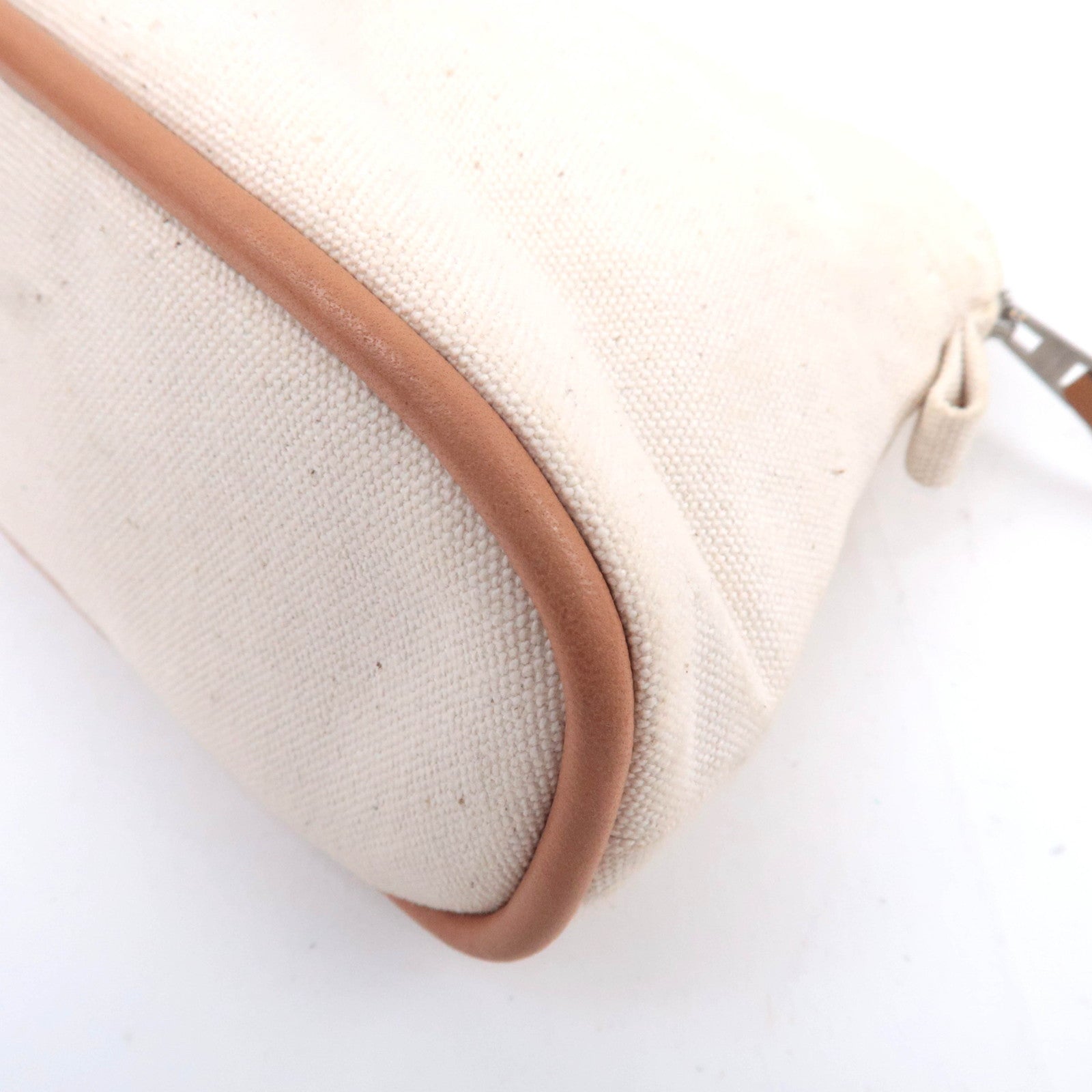 HERMES Bolide Pouch Mini 20 Canvas Leather Ivory