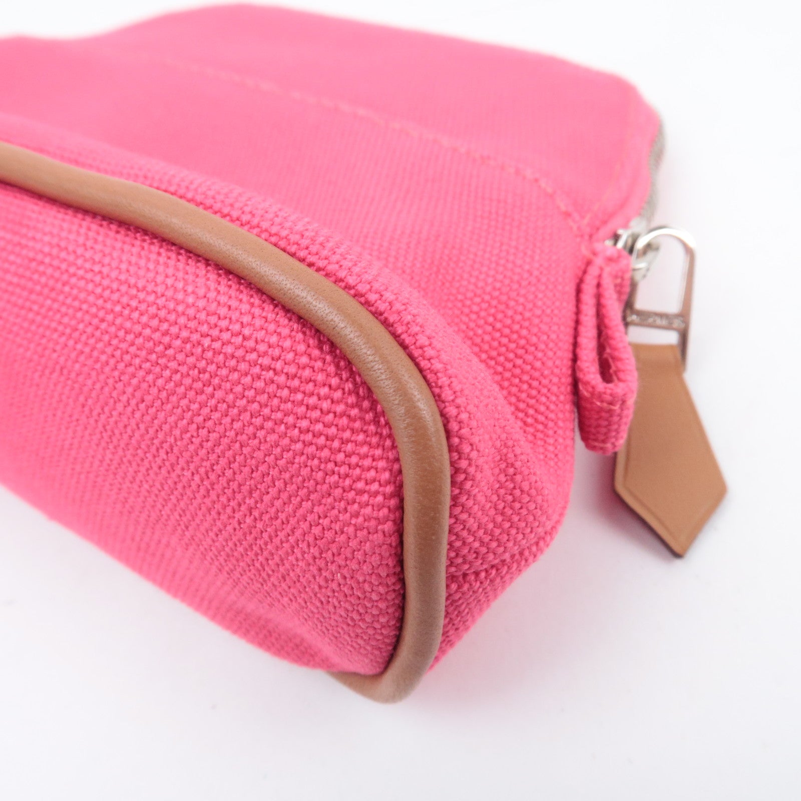 HERMES Bolide Pouch Mini Mini 15 Canvas Leather Pink