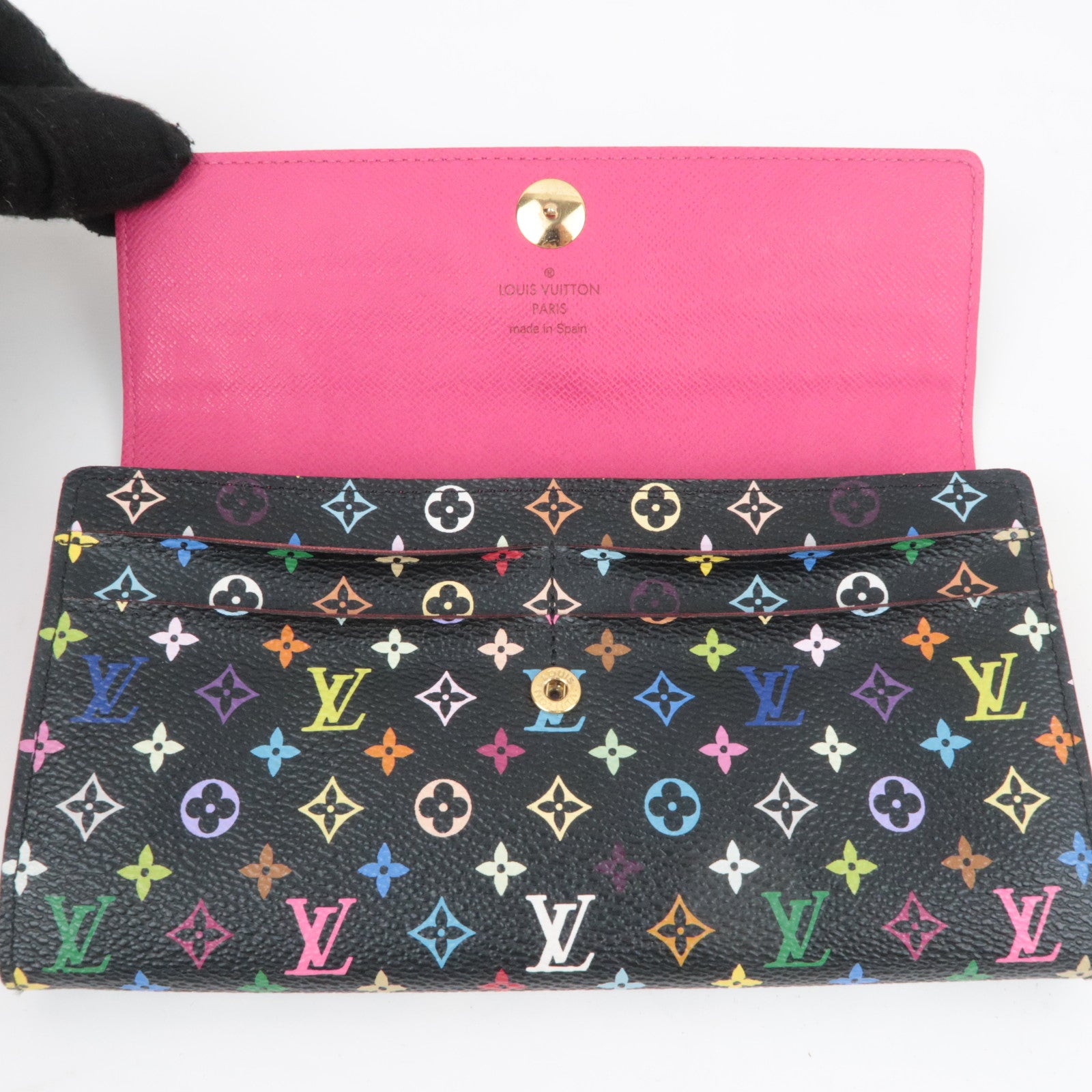 Louis Vuitton Monogram Multicolor Portefeuille Sarah Long Wallet Noir Grenade M93533
