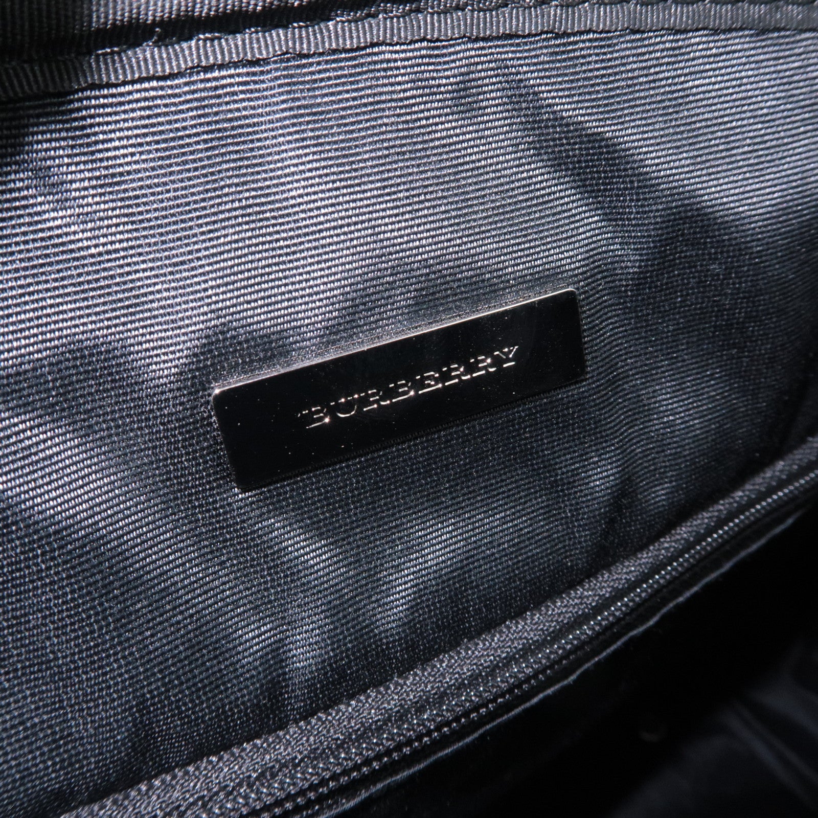 BURBERRY Nova Plaid Canvas Leather Handbag Beige Black