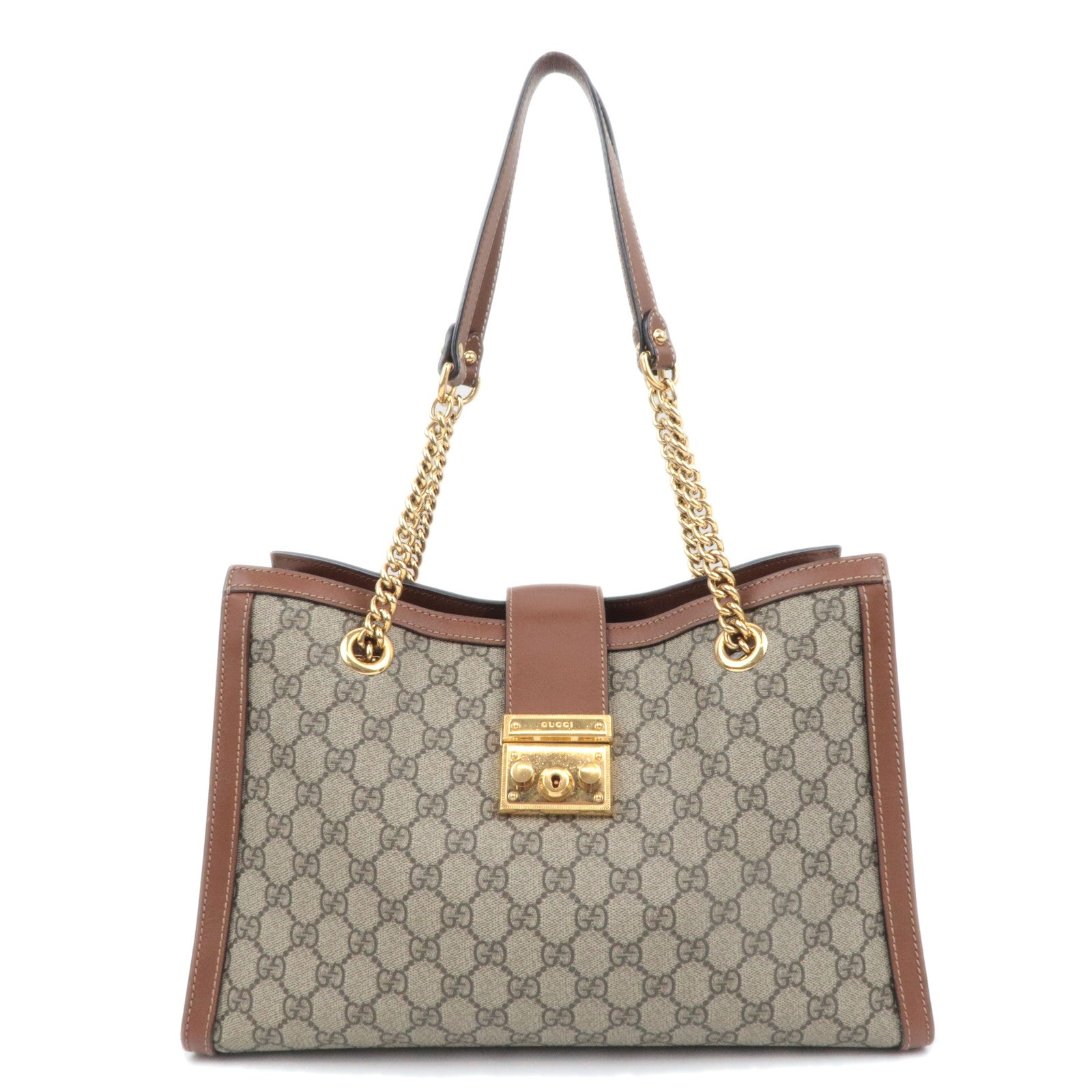 GUCCI GG Medium GG Supreme Chain Tote Bag Beige 47919790015
