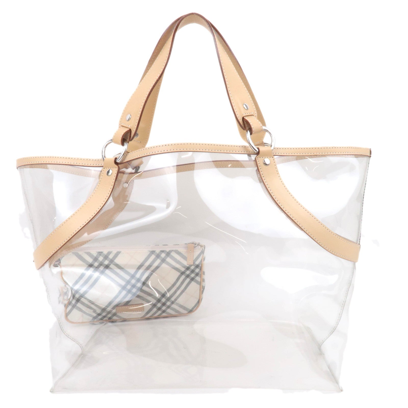 BURBERRY Blue Label Clear Tote Bag  Beige