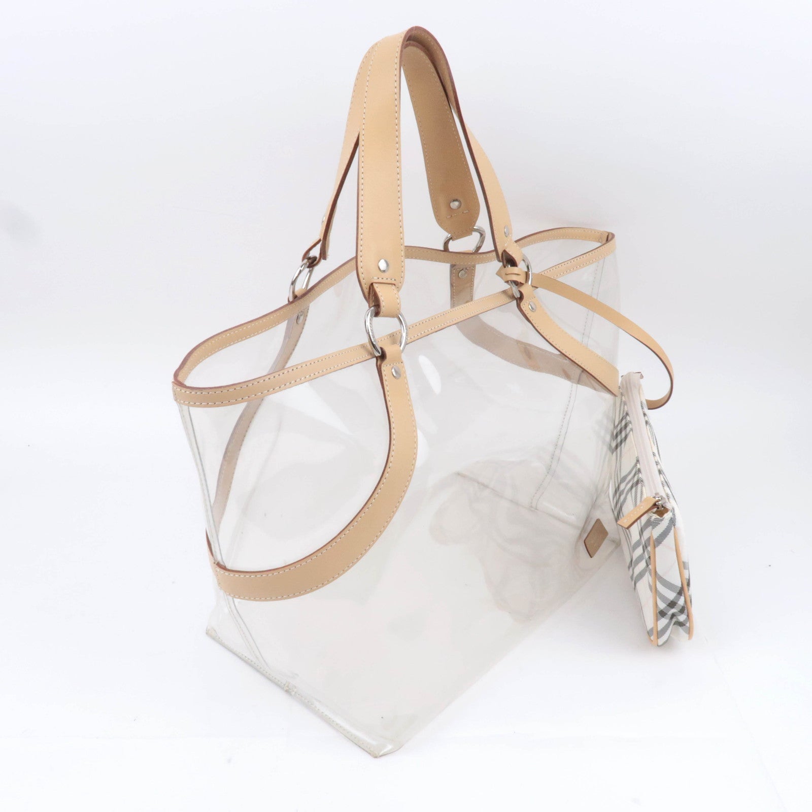 BURBERRY Blue Label Clear Tote Bag  Beige