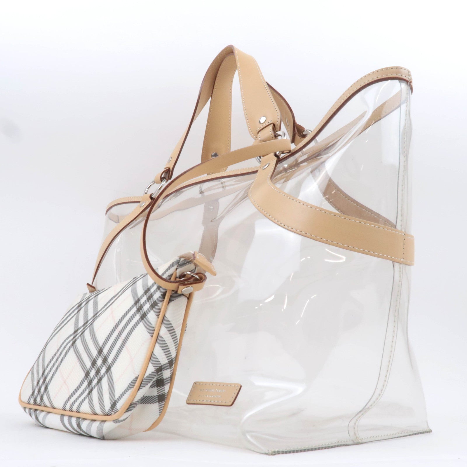 BURBERRY Blue Label Clear Tote Bag  Beige