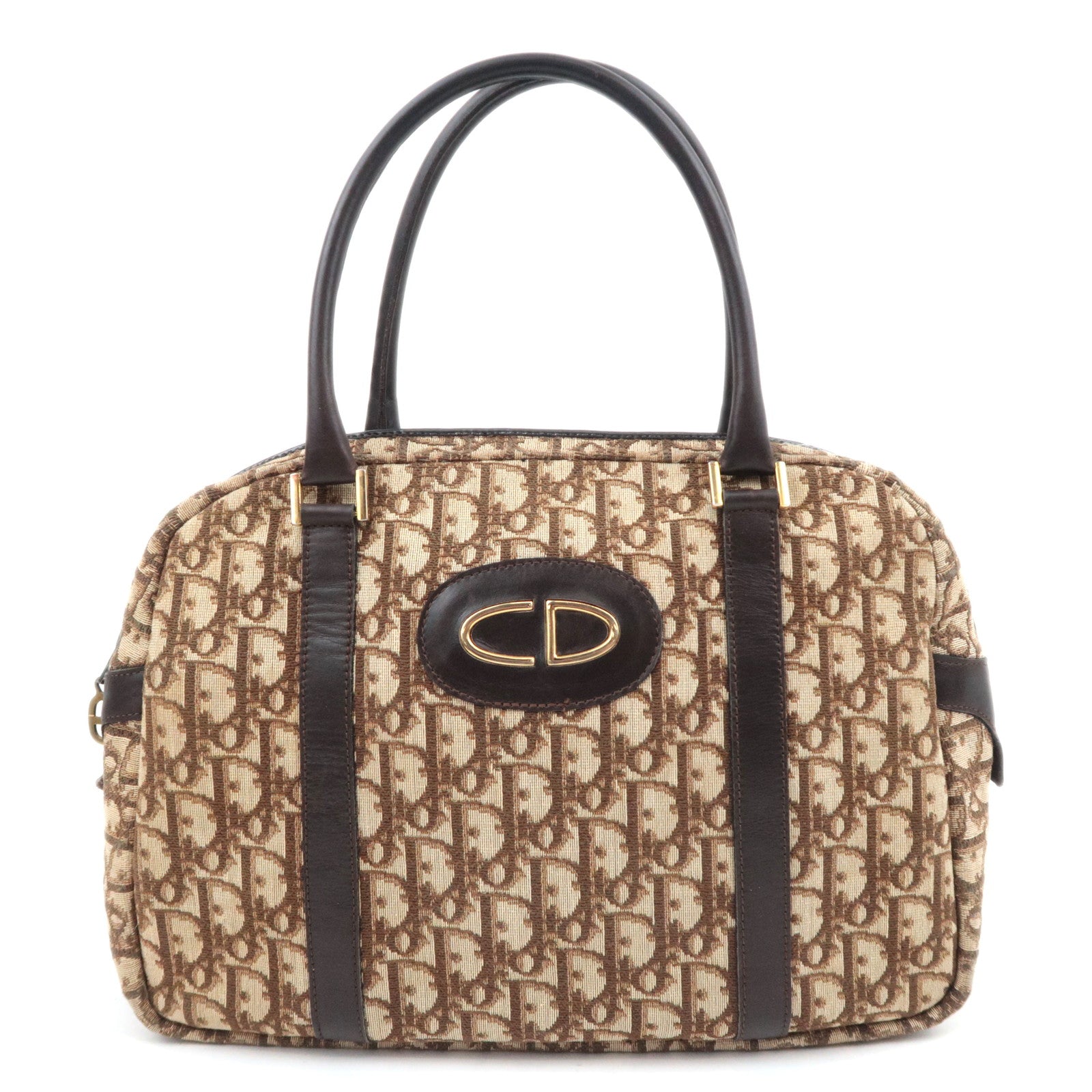 Christian Dior Trotter Canvas Leather Handbag Beige90030
