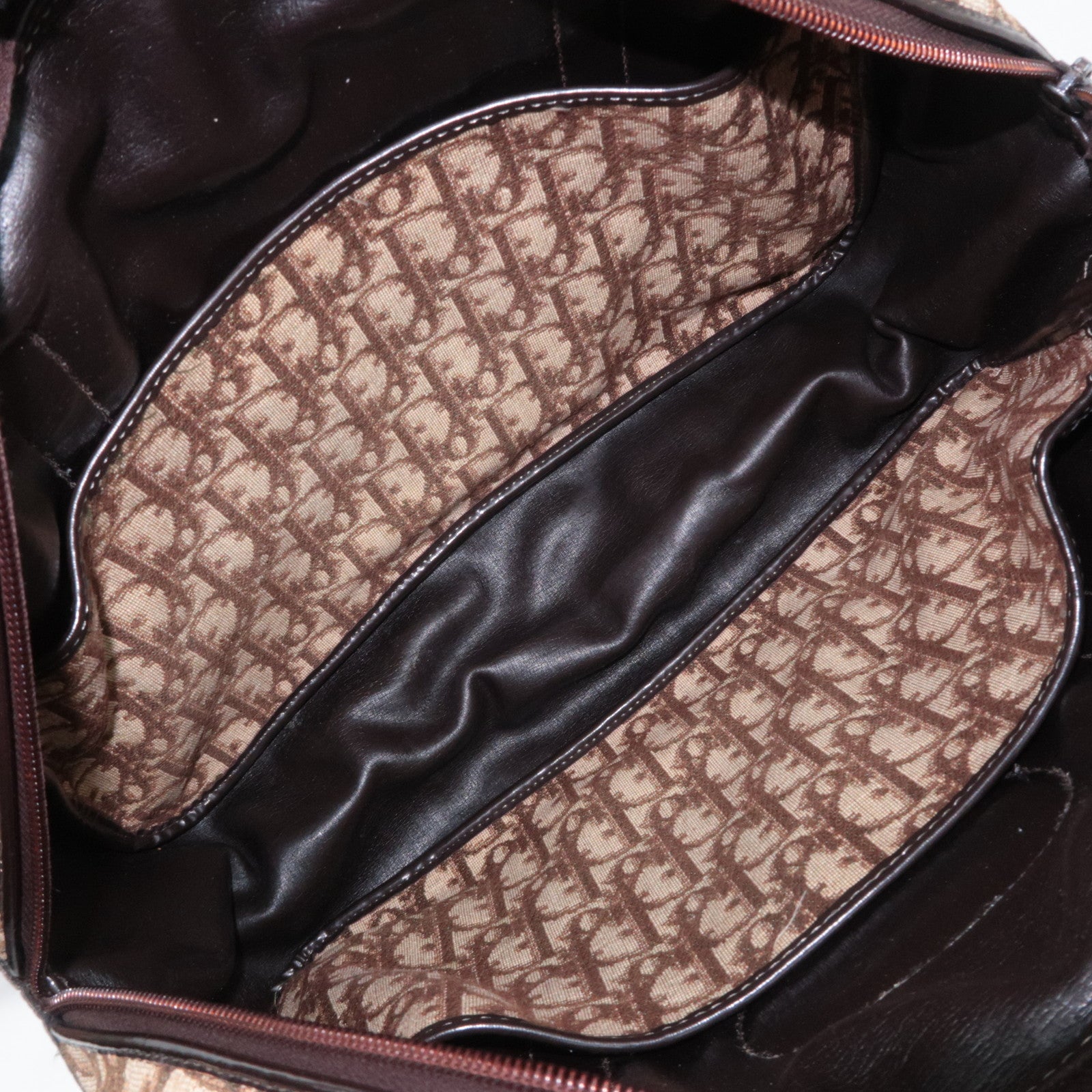 Christian Dior Trotter Canvas Leather Handbag Beige