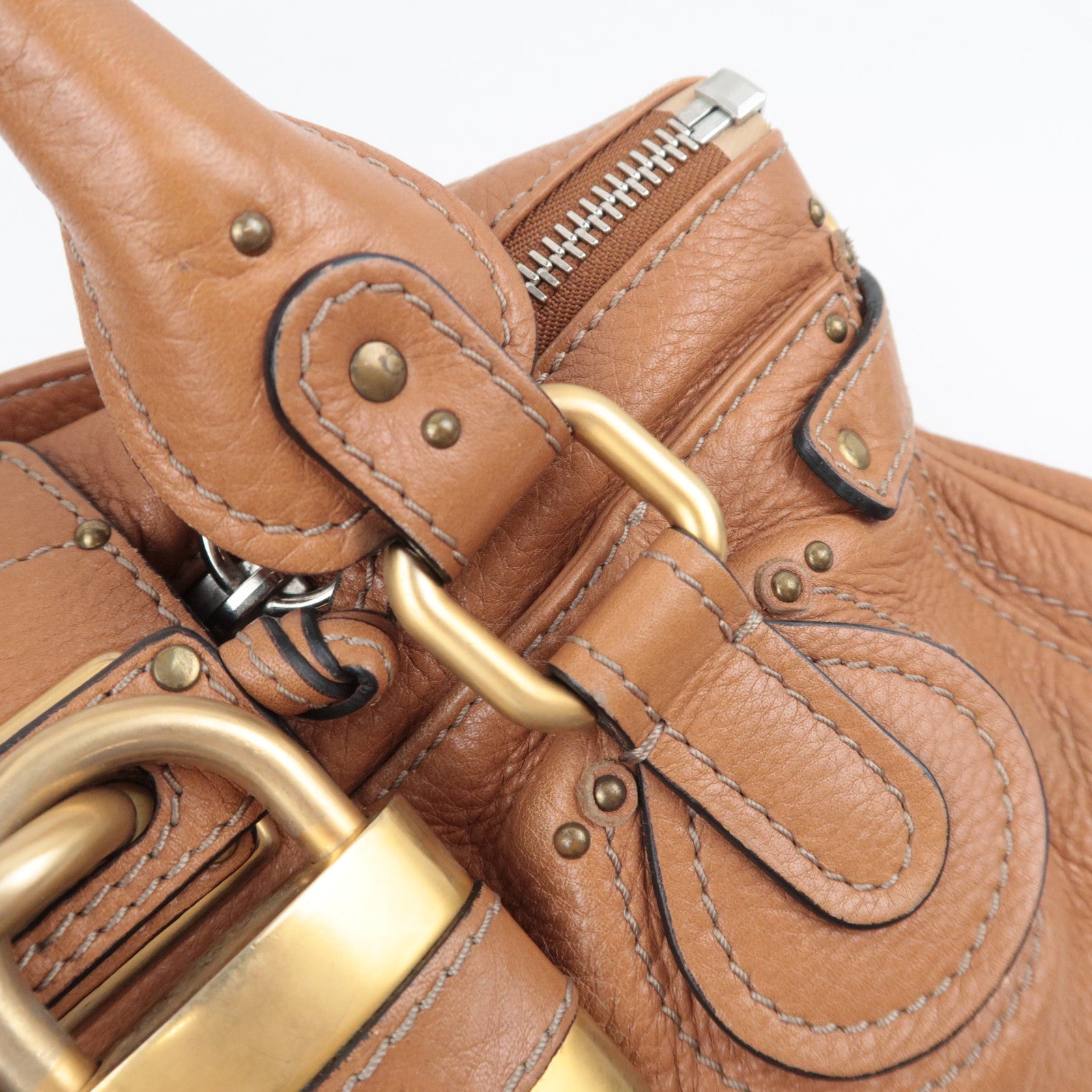 Chloe Paddington Leather Handbag Brown