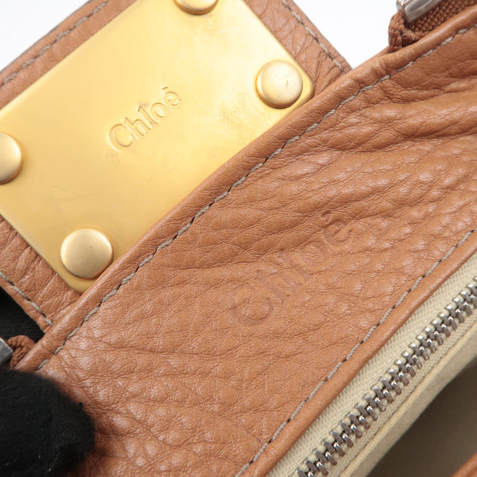 Chloe Paddington Leather Handbag Brown