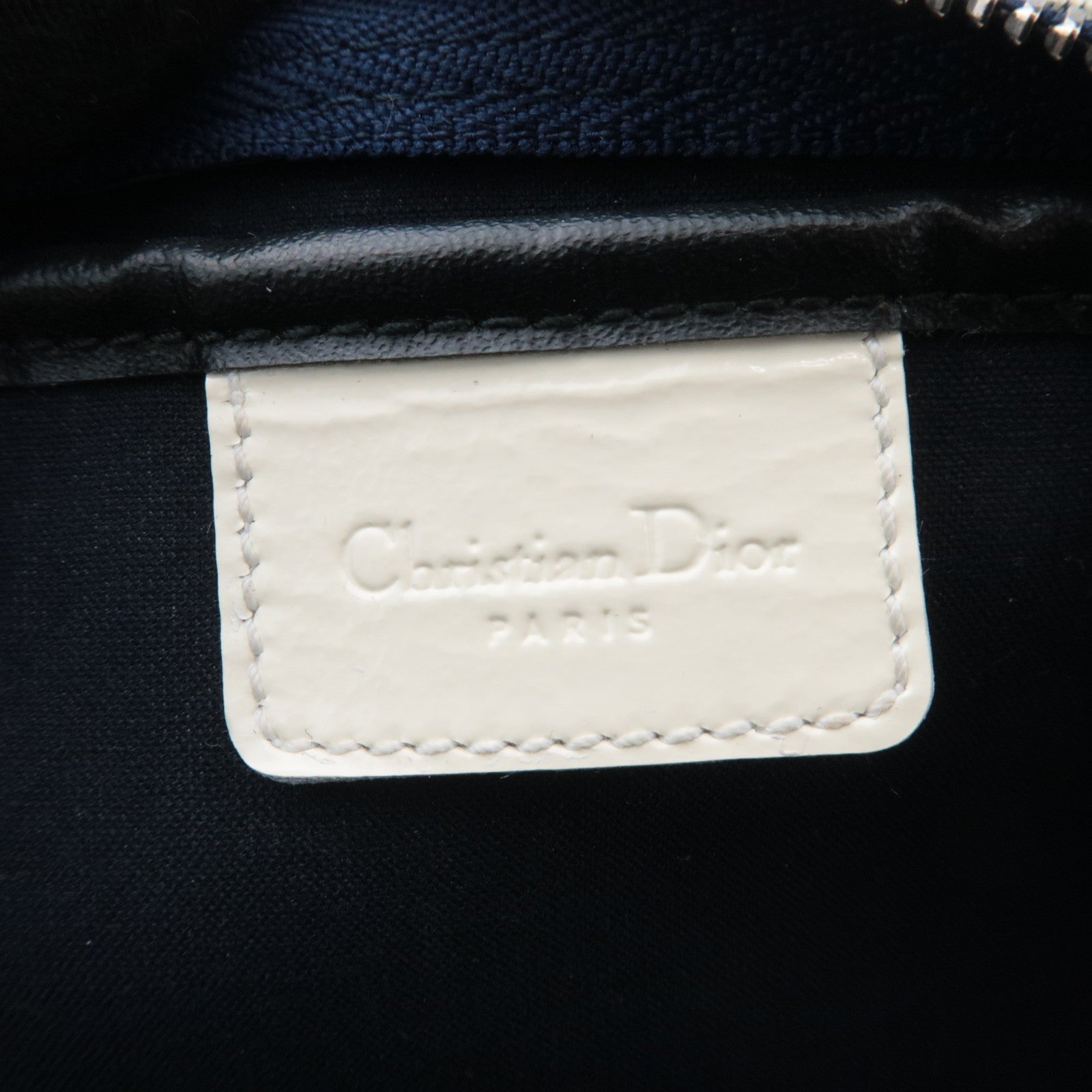Christian Dior Trotter No.1 PVC Patent Pouch Navy White