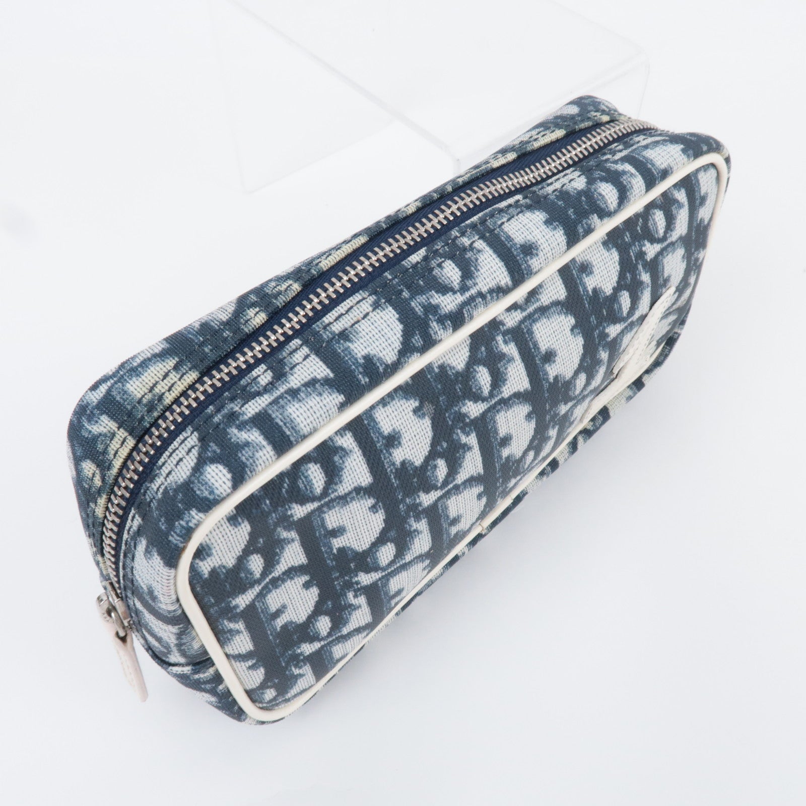Christian Dior Trotter No.1 PVC Patent Pouch Navy White