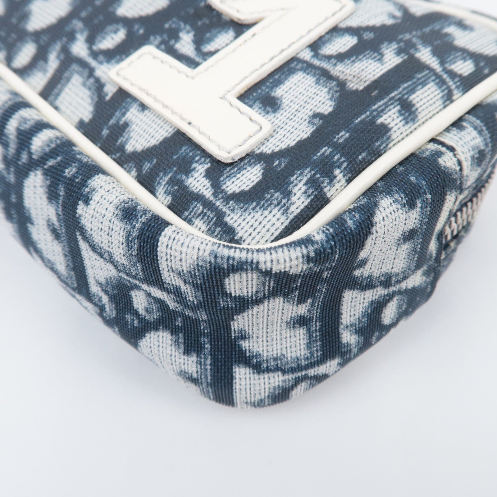 Christian Dior Trotter No.1 PVC Patent Pouch Navy White