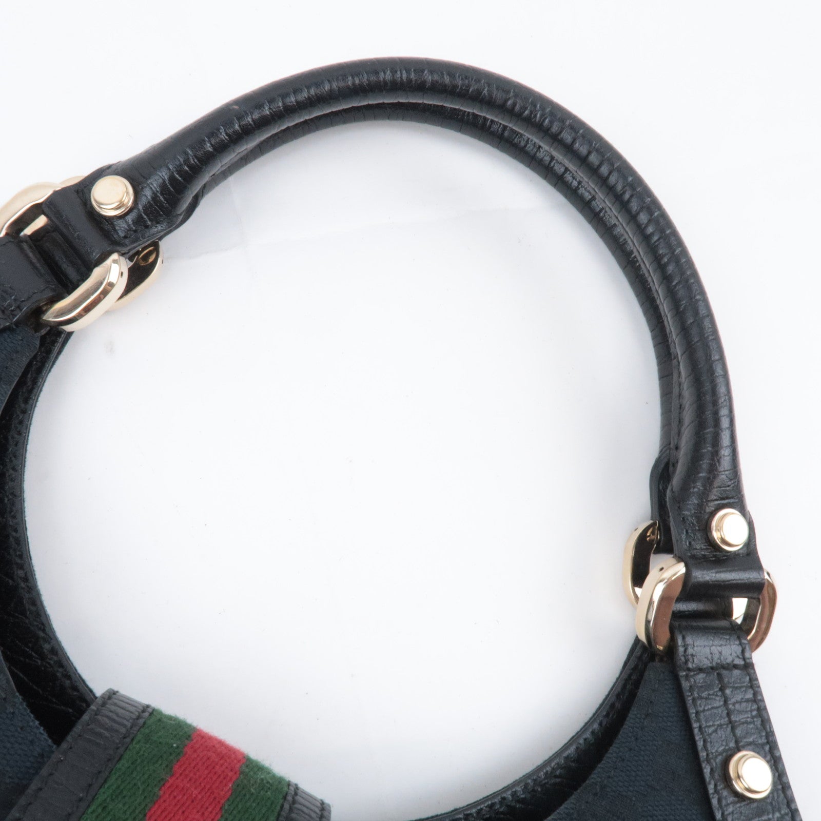 GUCCI Sherry GG Canvas Hobo Shoulder Bag Black 130995