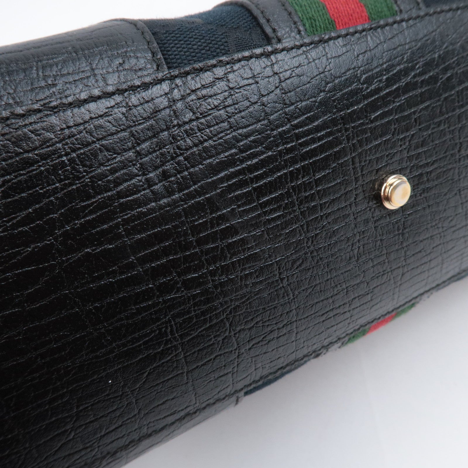 GUCCI Sherry GG Canvas Hobo Shoulder Bag Black 130995