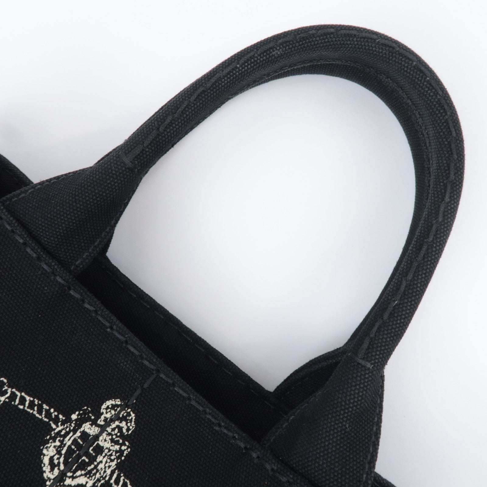 PRADA Canapa Mini 2Way Canvas Tote Bag Black 1BG439