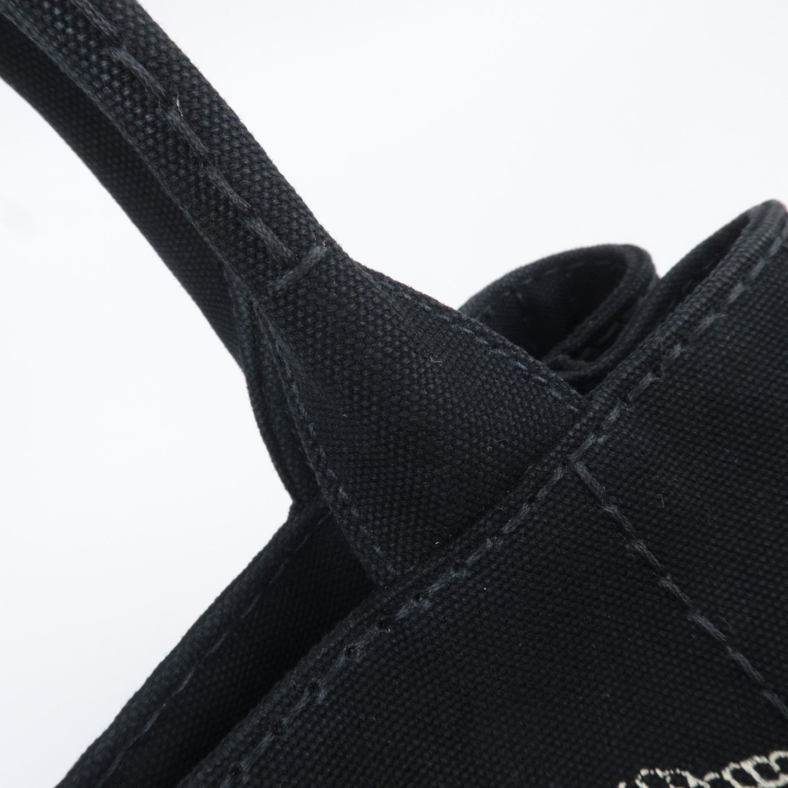 PRADA Canapa Mini 2Way Canvas Tote Bag Black 1BG439